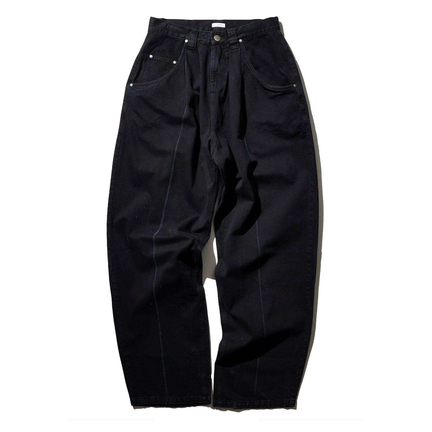 WILLY CHAVARRIA / PLEATED BAD BOY JEAN BLACK DENIM
