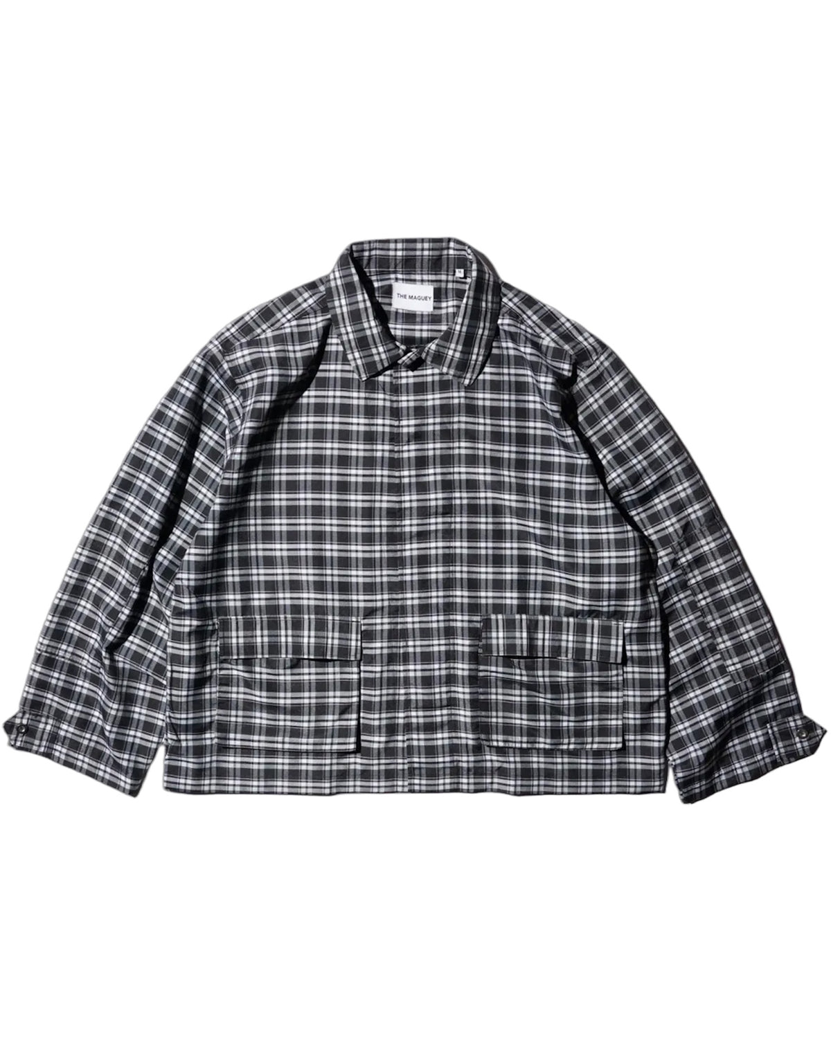 THE MAGUEY / STRIPE UTILITY JACKET BLACK PLAID