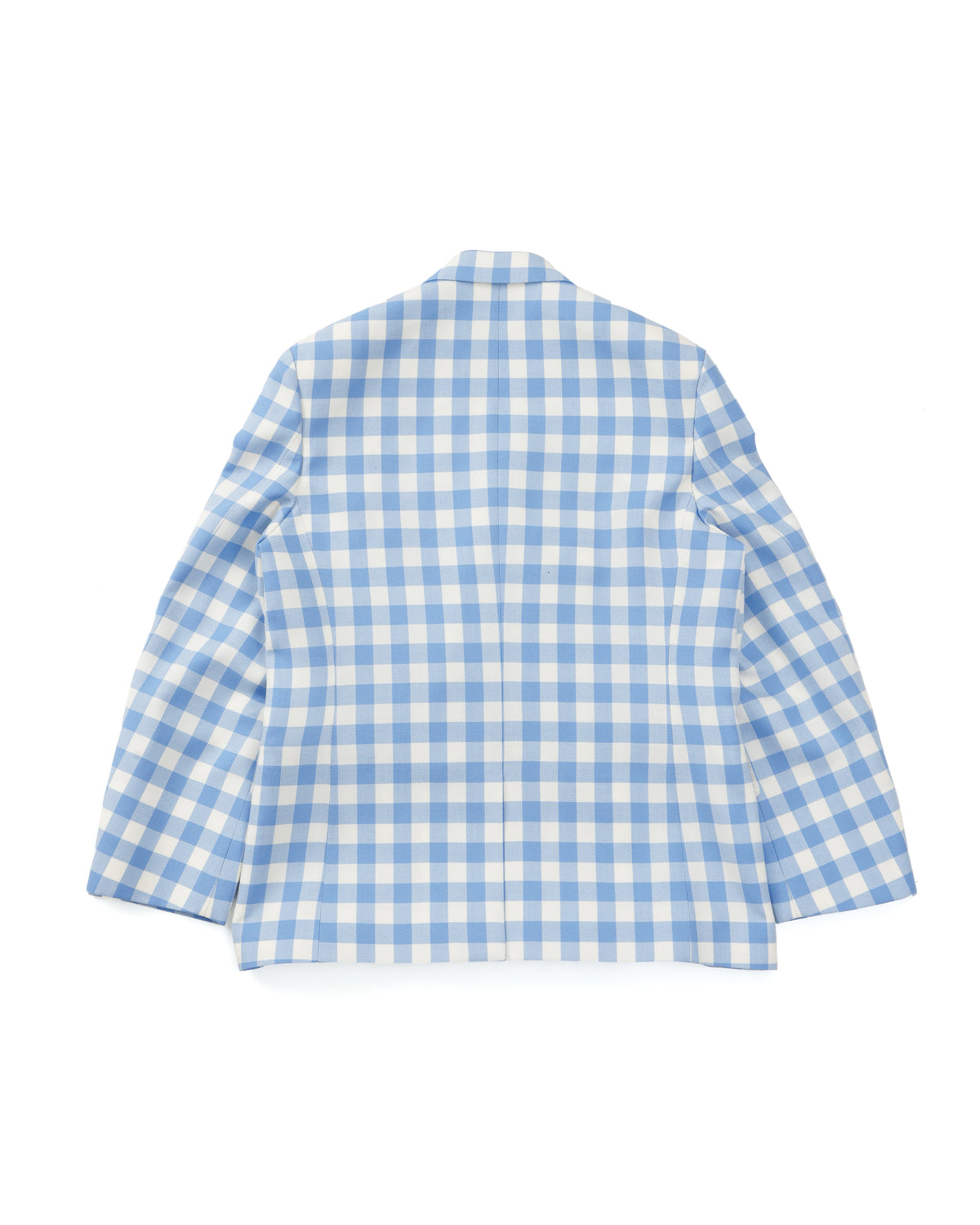 <span style="color: #f50b0b;">Last One</span> TSTS / GINGHAM WOOL DOUBLE BREASTED BLAZER SAXE BLUE GINGHAM