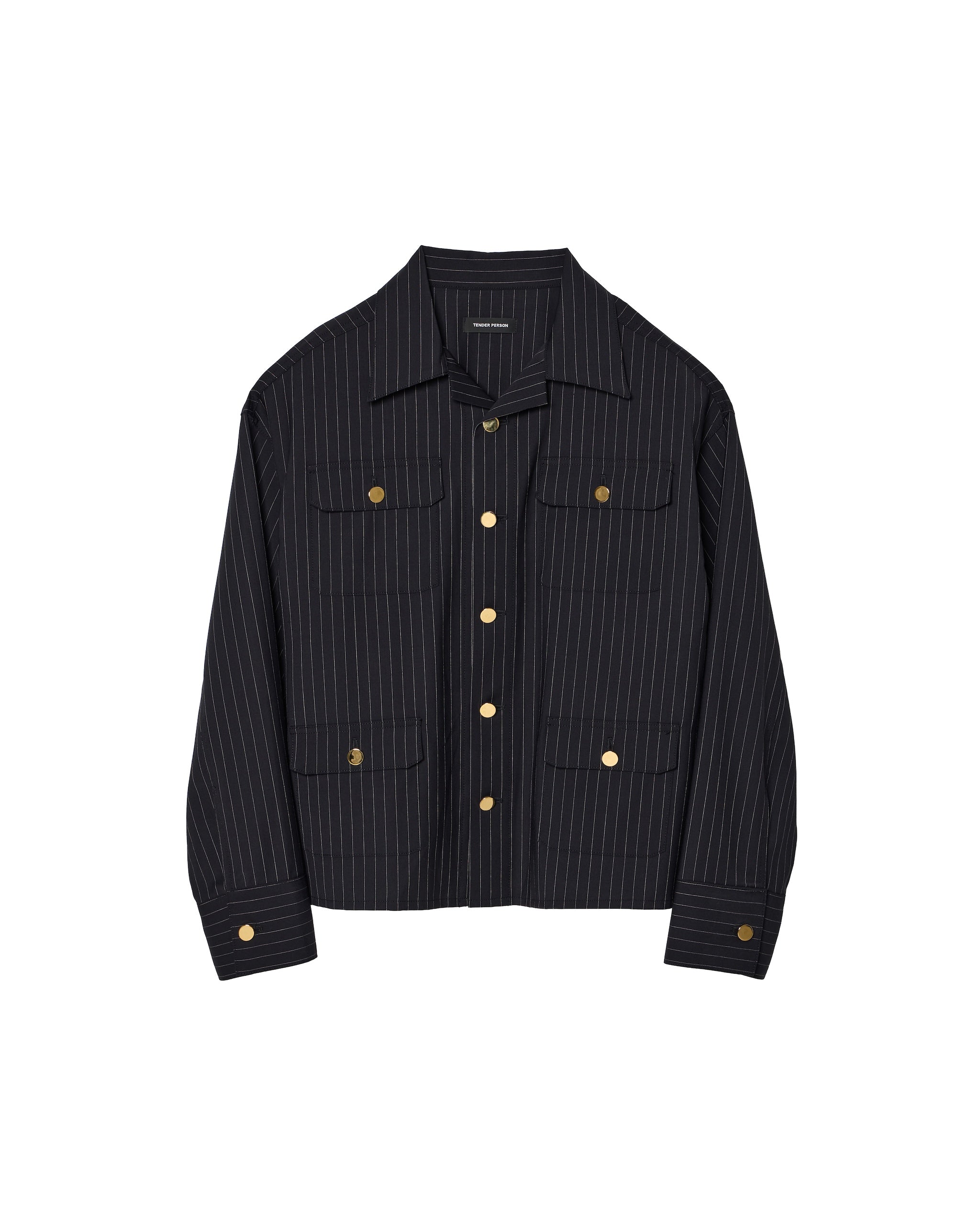TENDER PERSON / 4POCKET JACKET BLACK STRIPE