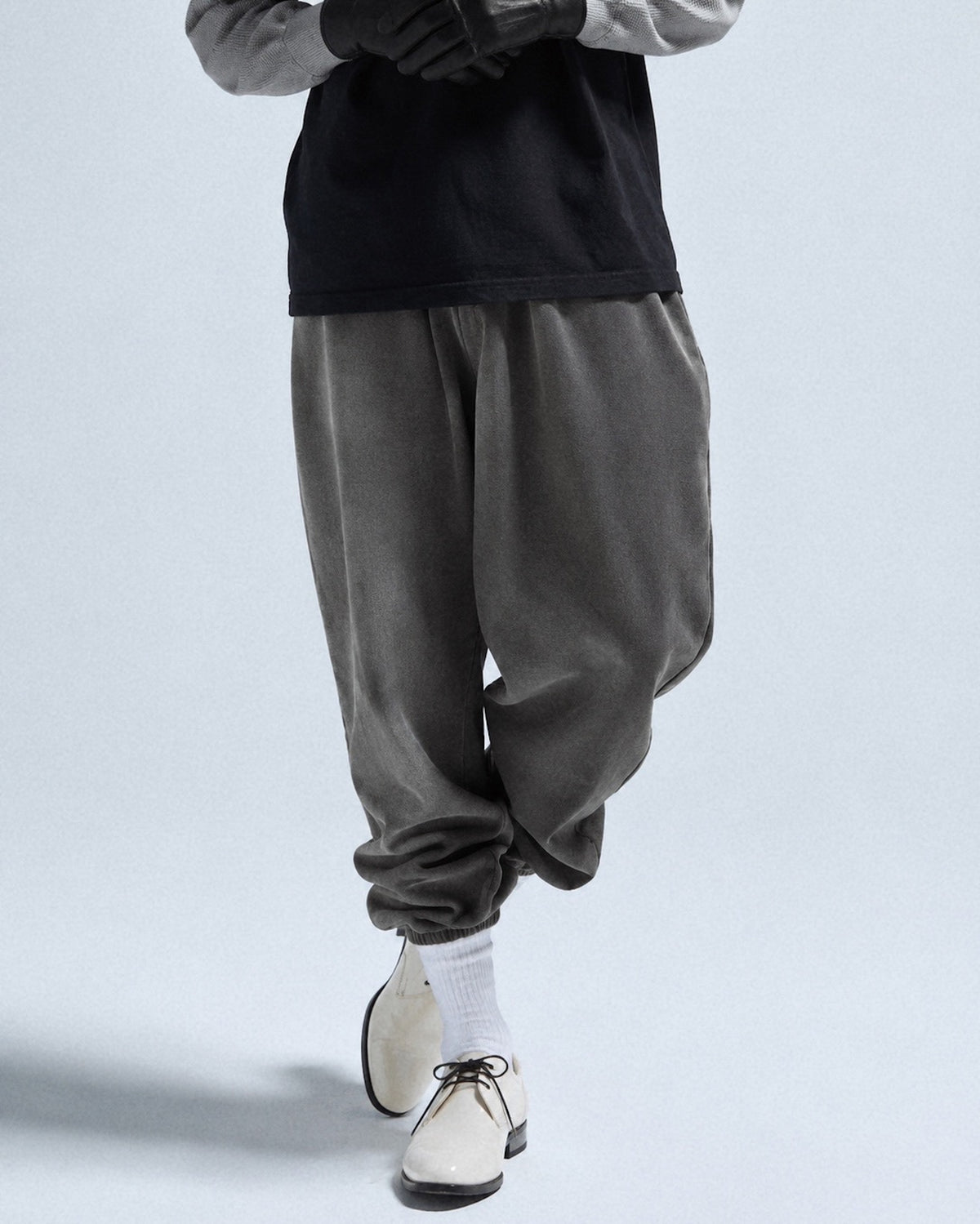 CCTB / CHAIN BAGGY SWEAT PANTS PIGMENT BLACK