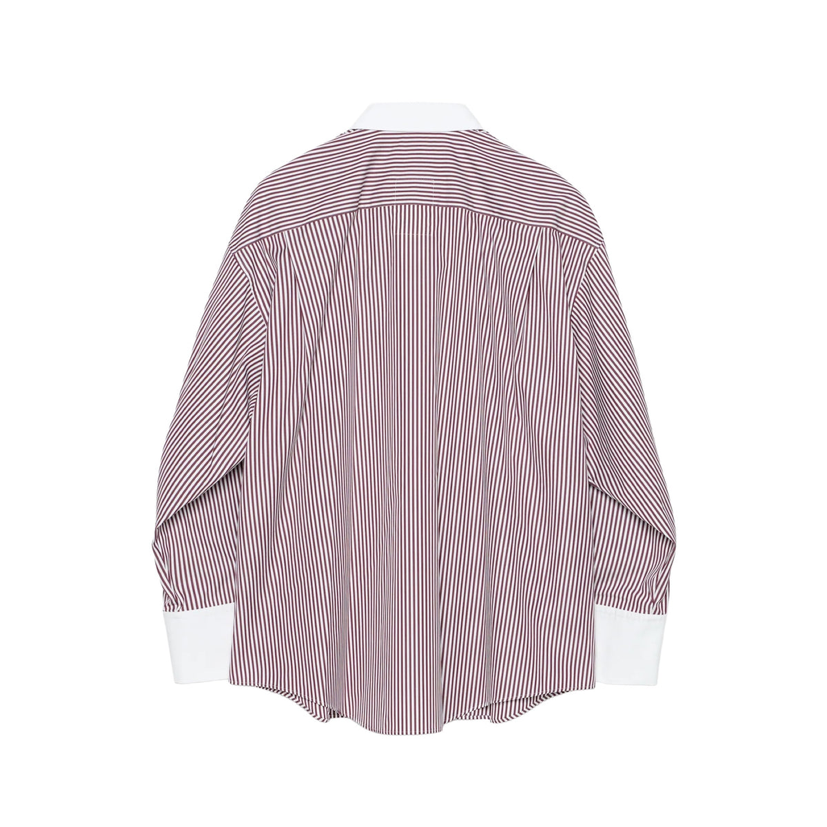 TENDER PERSON / STRIPE SUPIMA SHIRT BURGUNDY