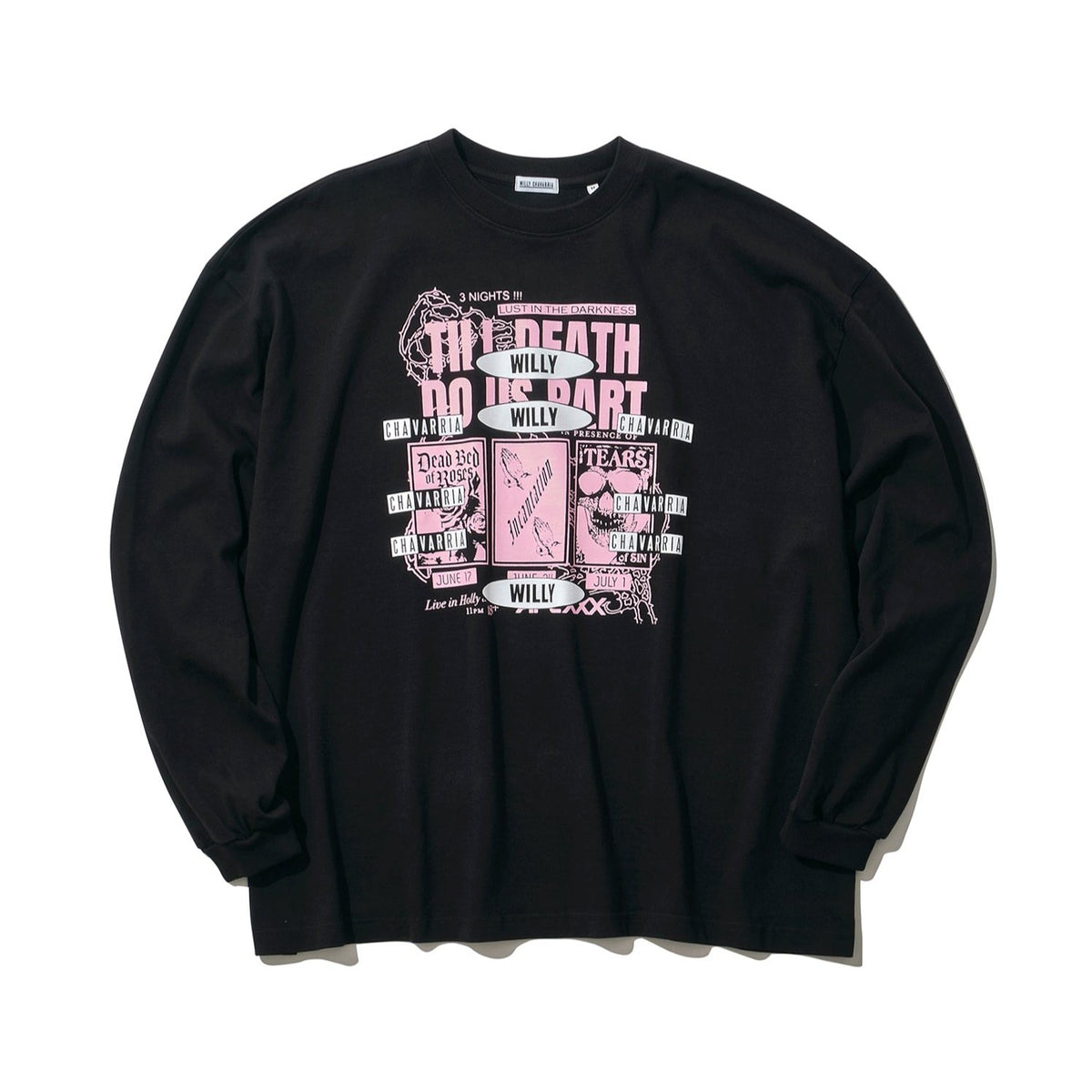 <span style="color: #f50b0b;">Last One</span> WILLY CHAVARRIA / TILL DEATH + FLYERS LS BUFFALO T SOLID BLACK