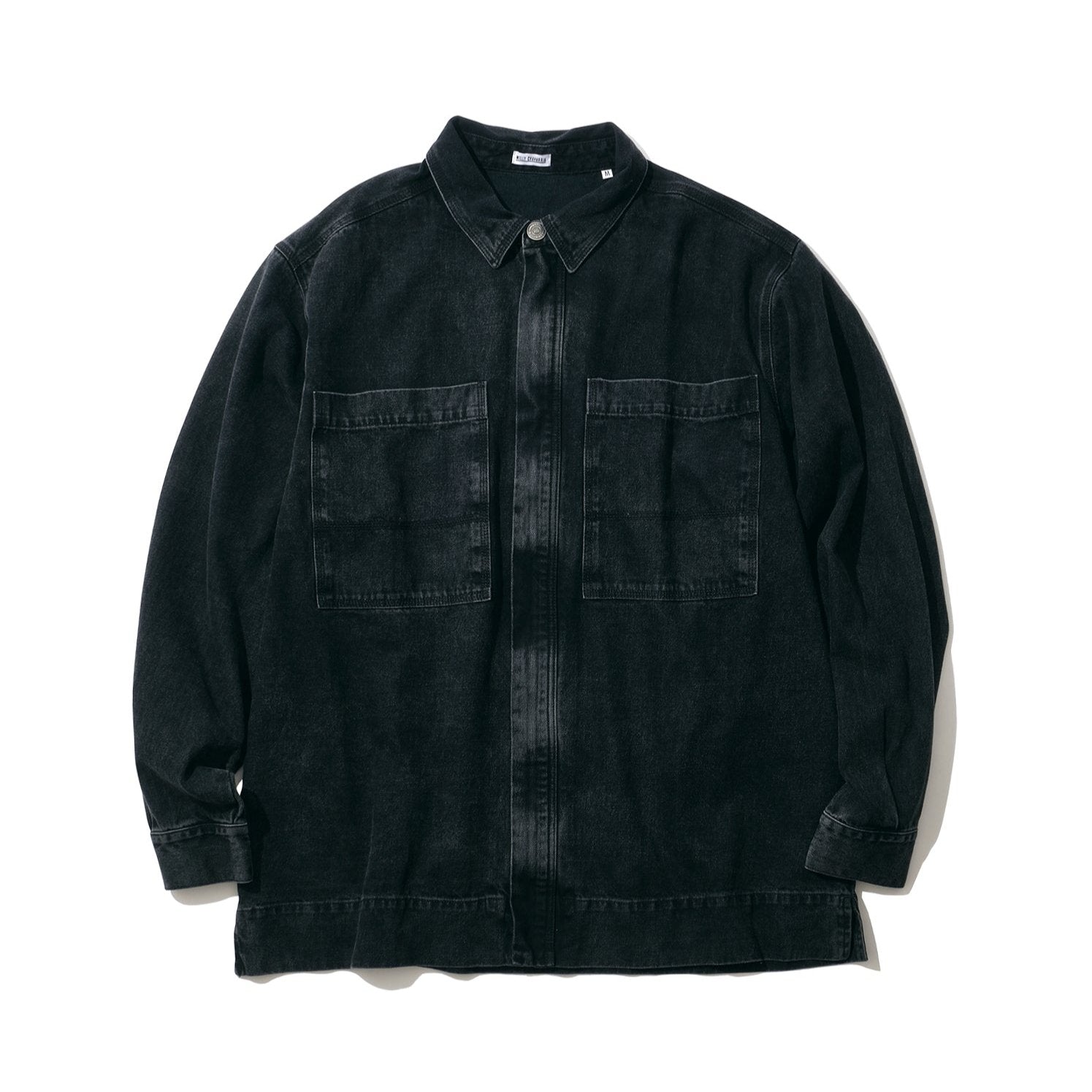 WILLY CHAVARRIA / ZIP PLACKET LS SHIRT WASHED BLACK