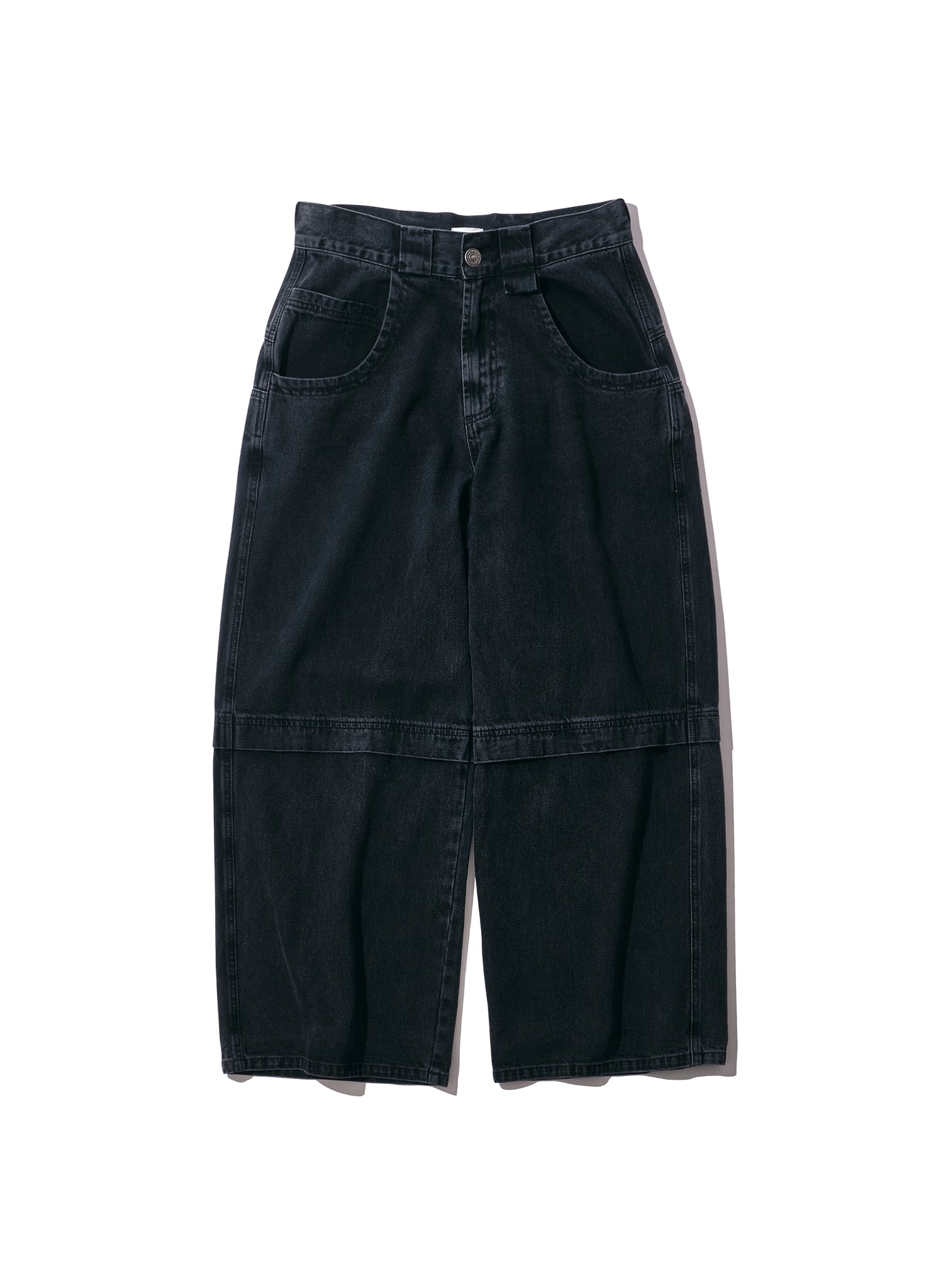 WILLY CHAVARRIA / DENIM LAYERED PANTS WASHED BLACK