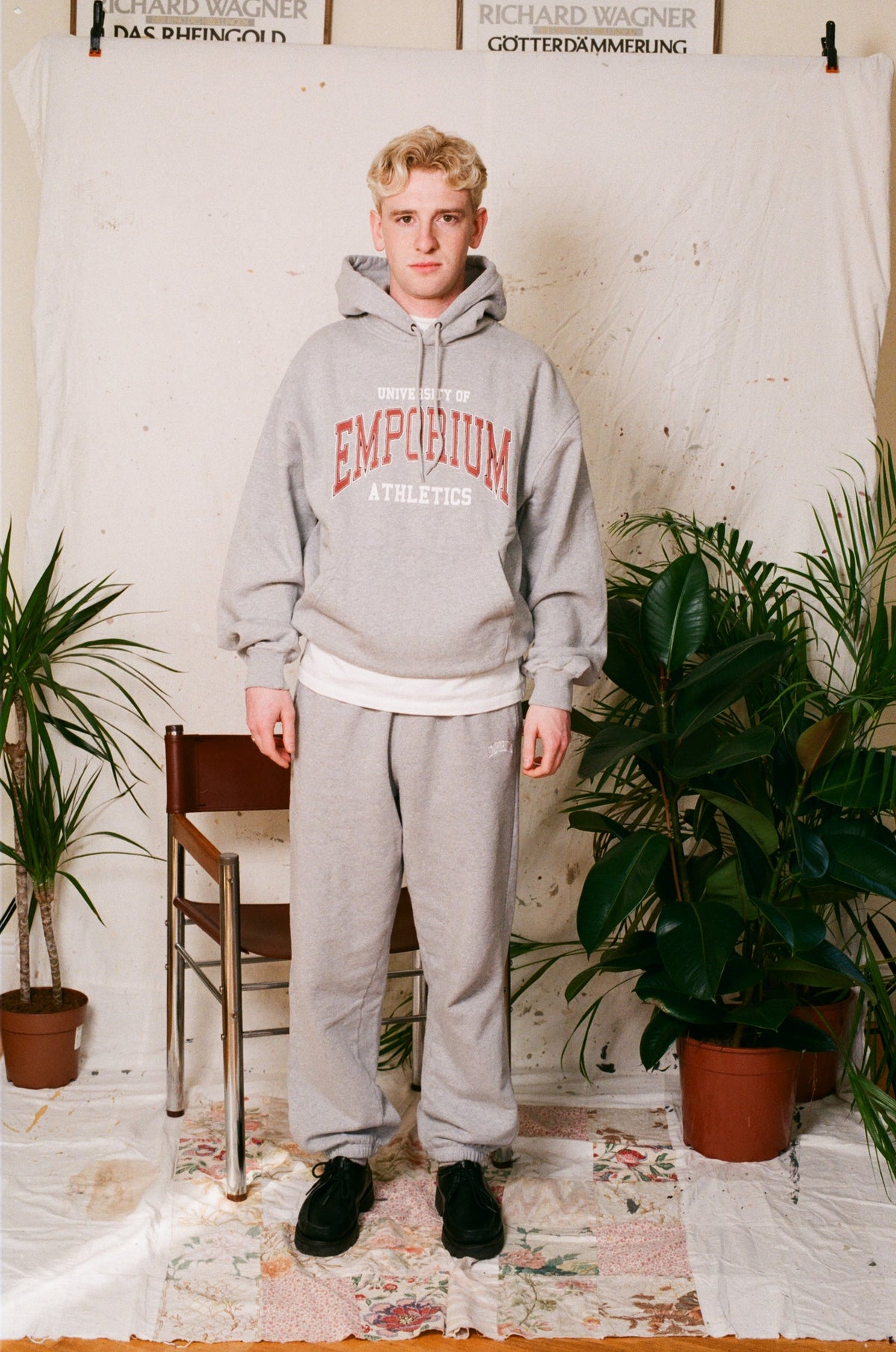 <span style="color: #f50b0b;">Last One</span> EMPORIUM / ATHLETICS LOGO HOOD GREY MARL
