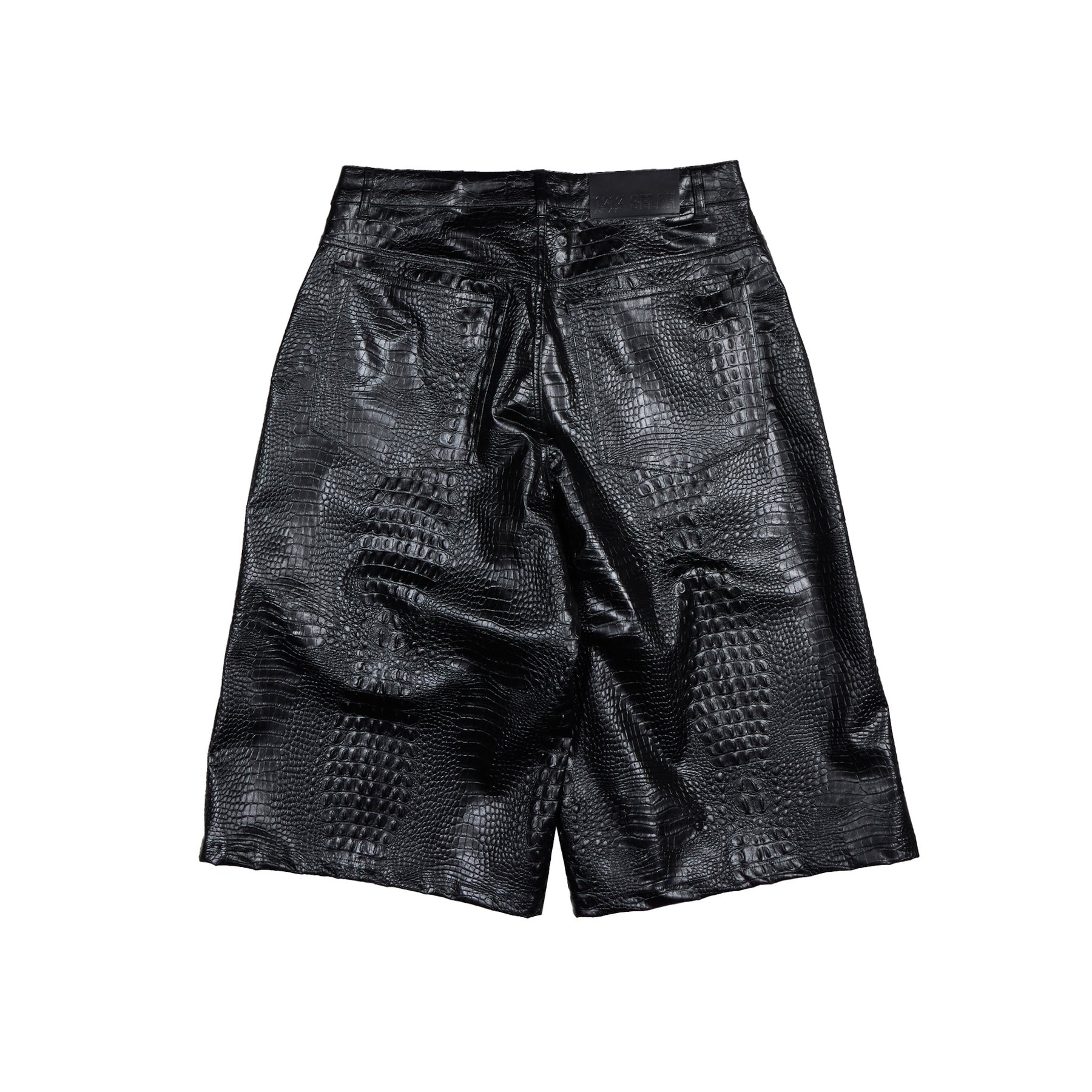 1313 SELAH / LUCA FAUX CROCODILE SHORTS BLACK