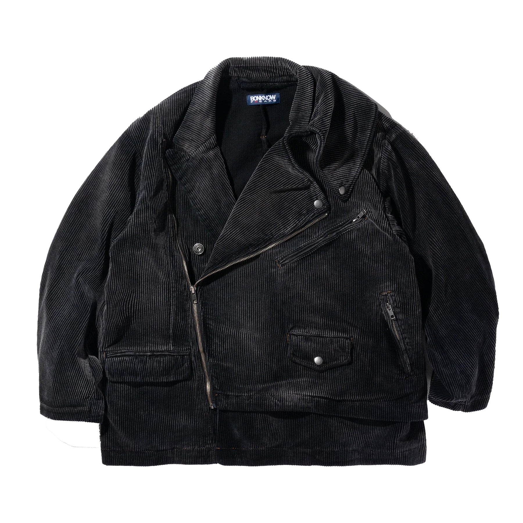 <span style="color: #f50b0b;">Last One</span> BONKNOW FREAKS / Faded Corduroy W Tailor&Riders Docking Jacket BLACK