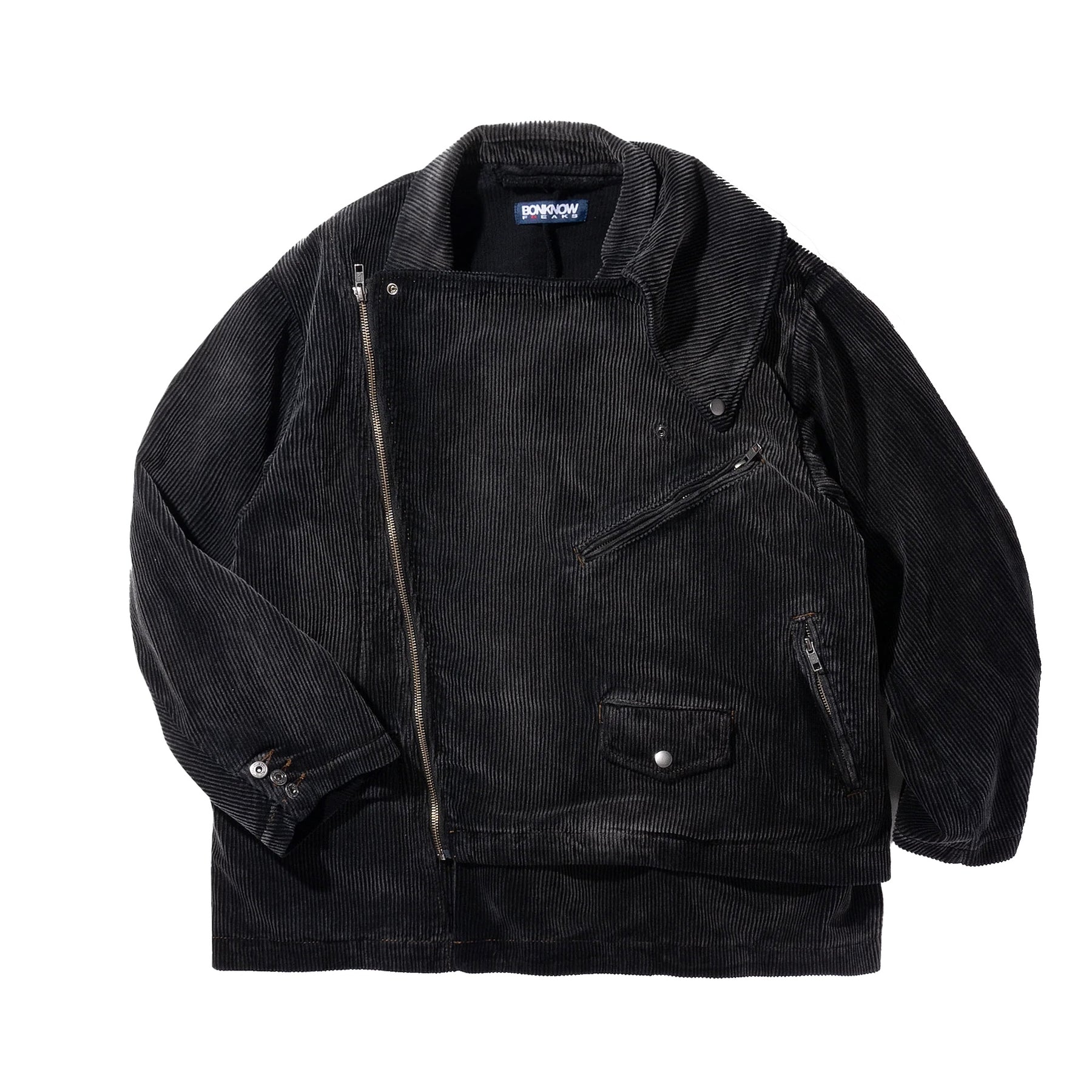 <span style="color: #f50b0b;">Last One</span> BONKNOW FREAKS / Faded Corduroy W Tailor&Riders Docking Jacket BLACK