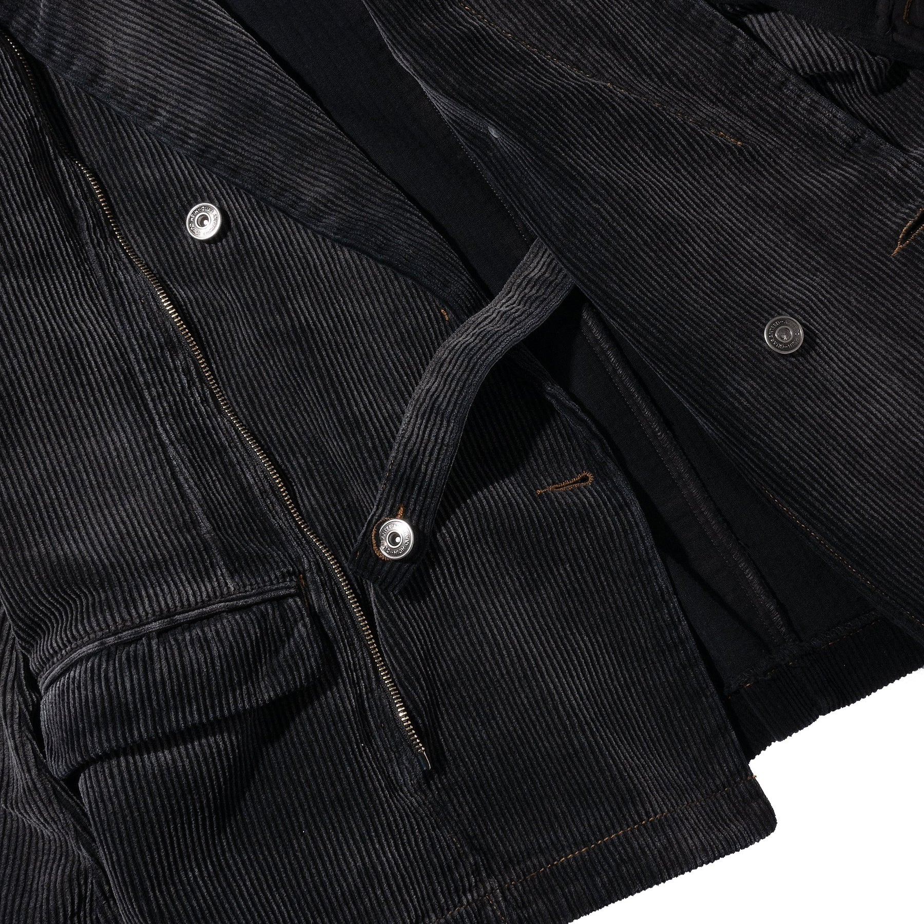 <span style="color: #f50b0b;">Last One</span> BONKNOW FREAKS / Faded Corduroy W Tailor&Riders Docking Jacket BLACK