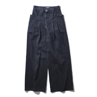 INTODUSK / OVER LAPPING PANTS SOLID BLACK