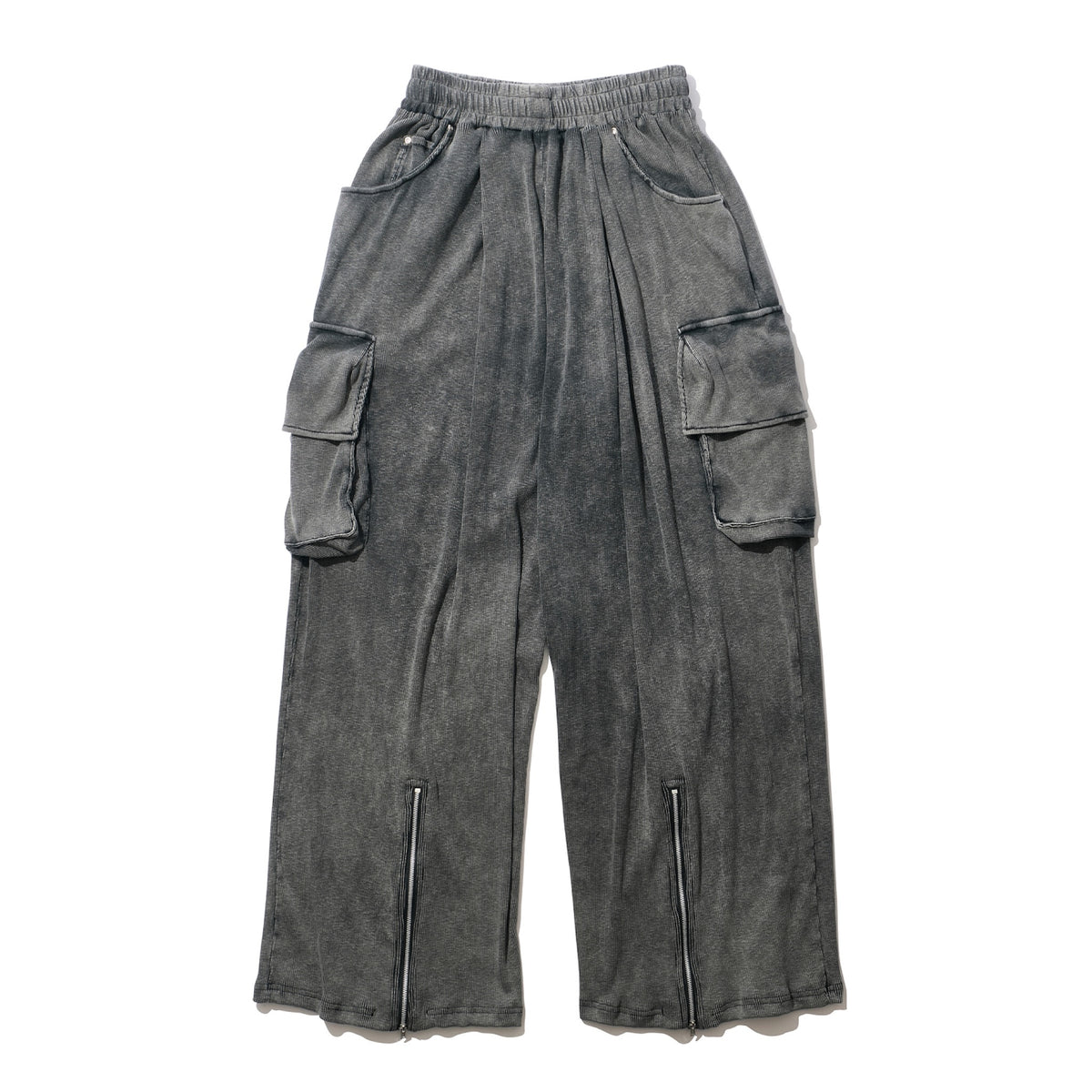 <span style="color: #f50b0b;">Last One</span> INTODUSK / CARGO RIBKNIT PANT WASHED BLACK ORGANIC