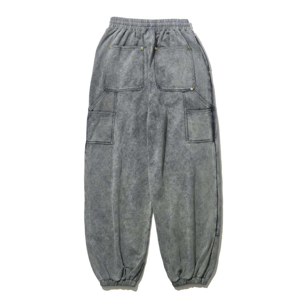 INTODUSK / EASY DOUBLE KNEE WASHED BLACK ORGANIC LEATHER EFFECT