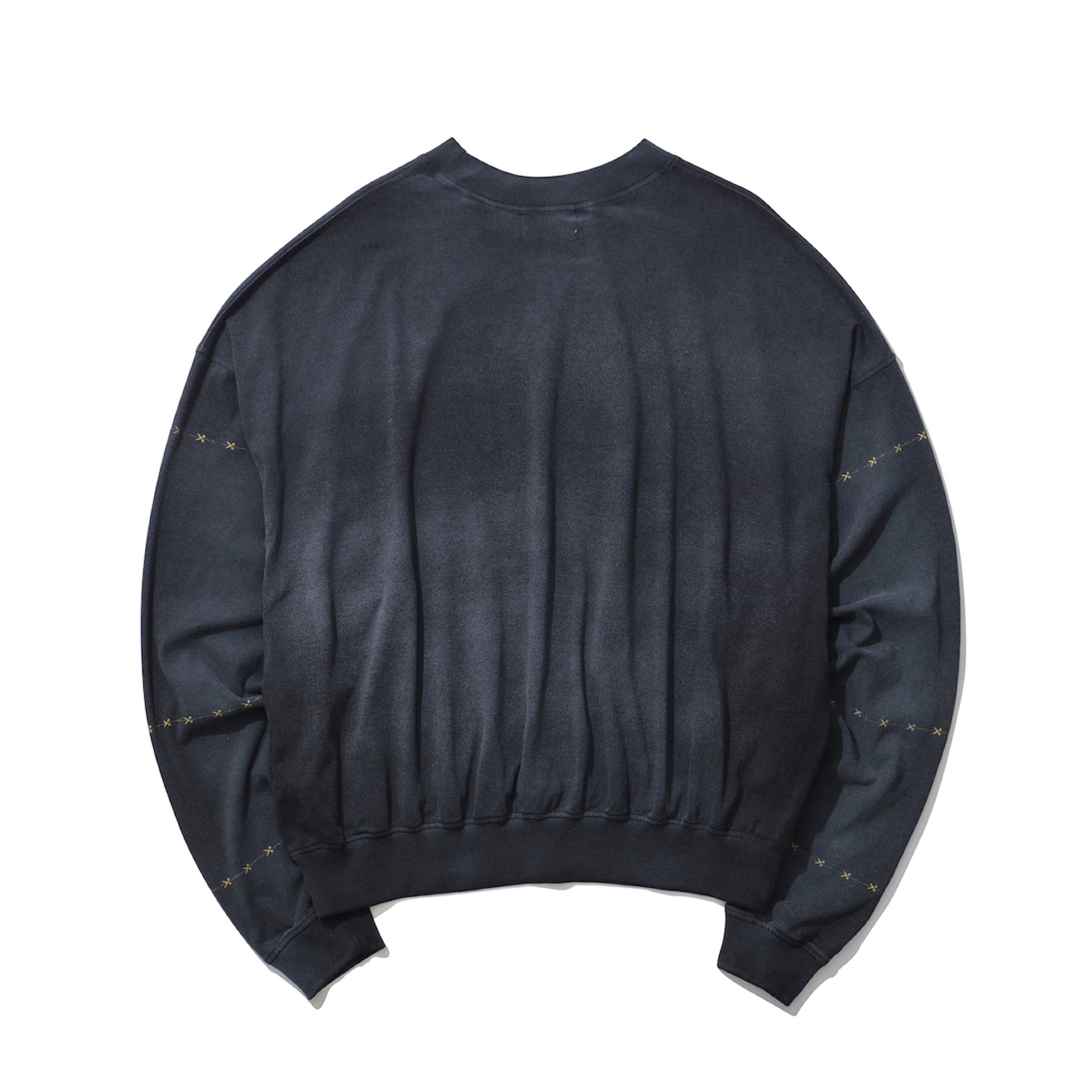 THE MAGUEY / CREW NECK WITH SLEEVES CUT WASHED BLACK