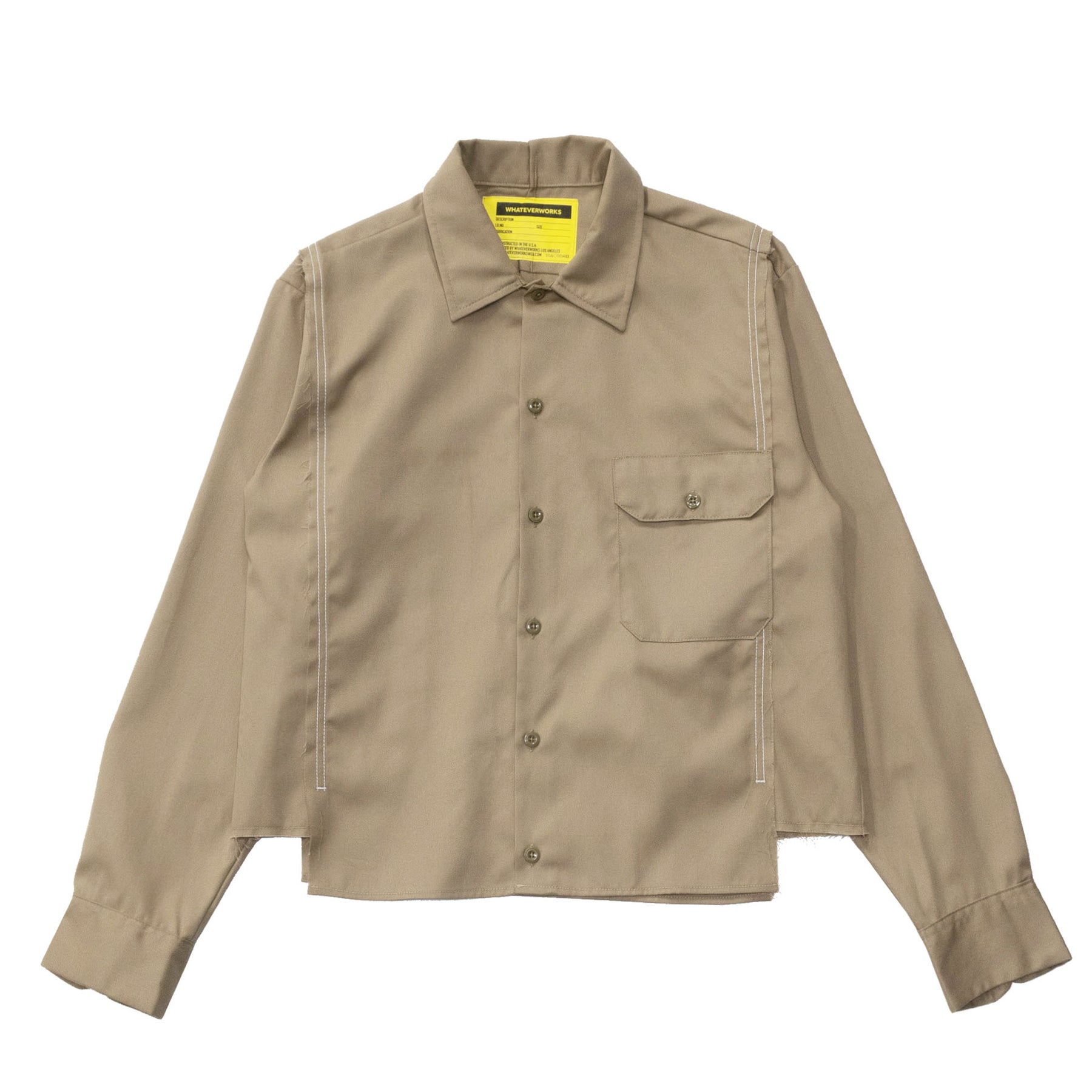 WHATEVERWORKS / SPLIT LS SHIRT KHAKI