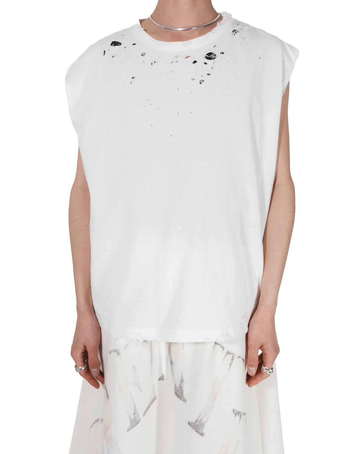 【EXCLUSIVE】TEPPEI FURUYAMA / NO SLEEVE T-SHIRT WHITE