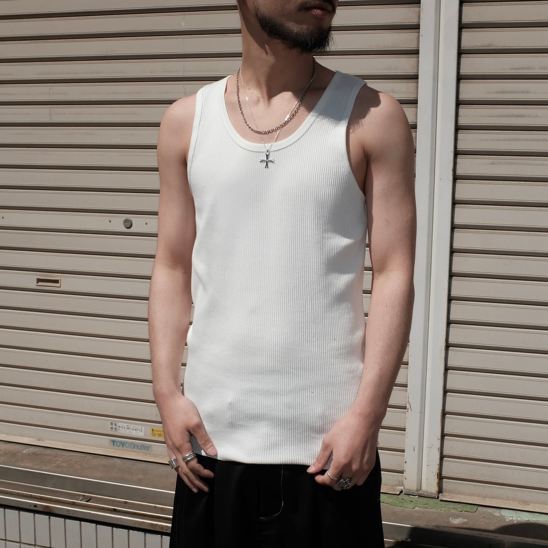 LUXENBURG / RIB TANK SACK PRINT CHALK WHITE