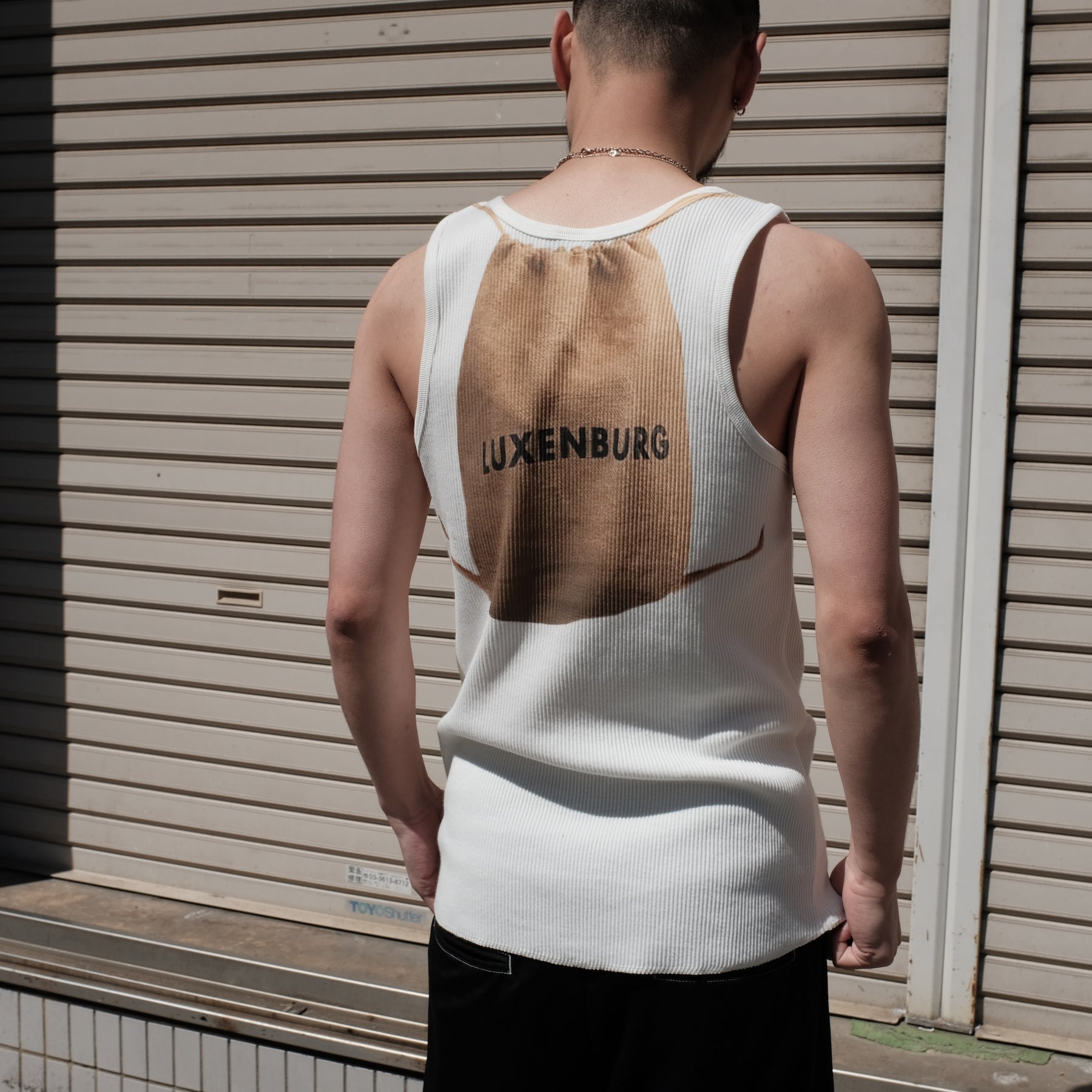 LUXENBURG / RIB TANK SACK PRINT CHALK WHITE