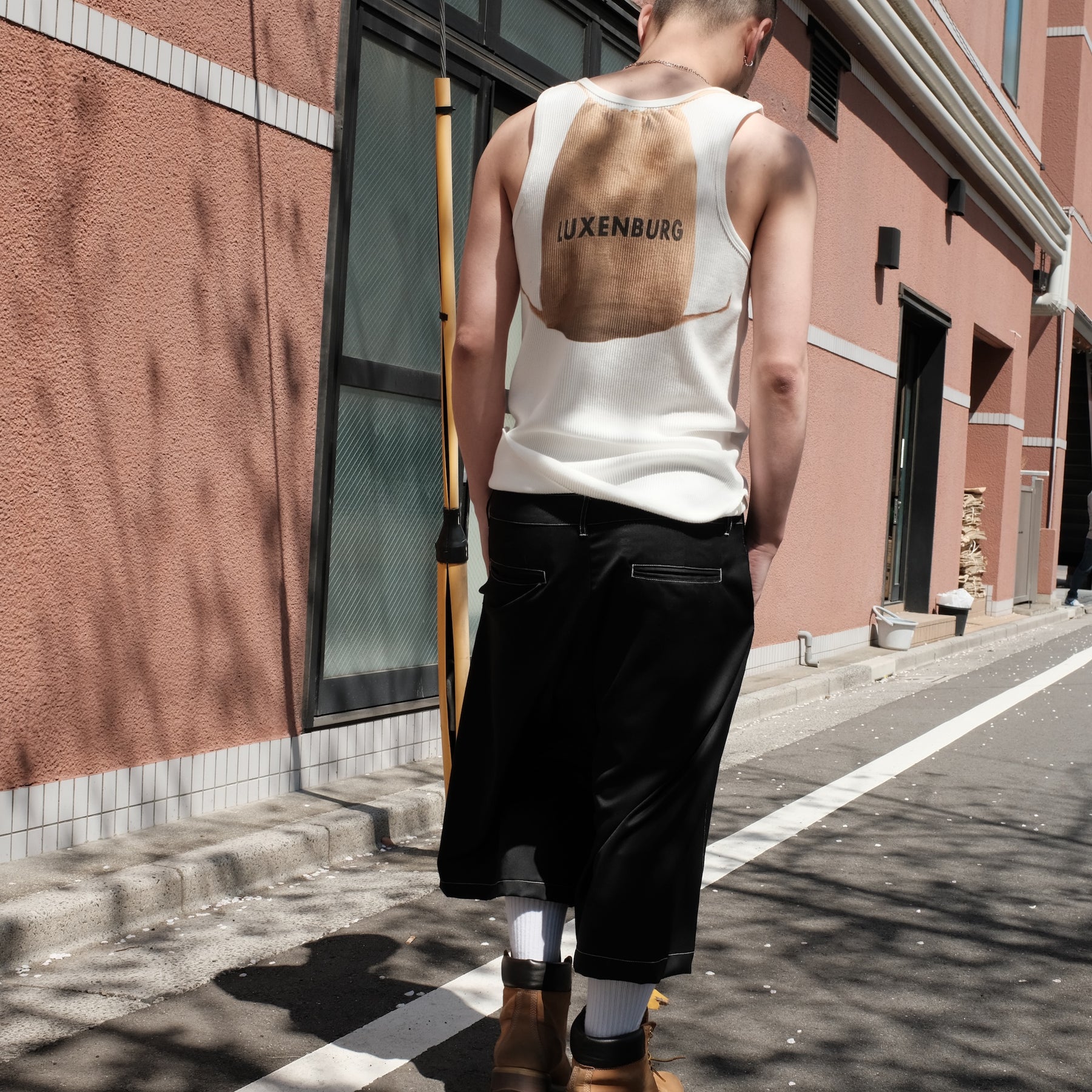 LUXENBURG / RIB TANK SACK PRINT CHALK WHITE