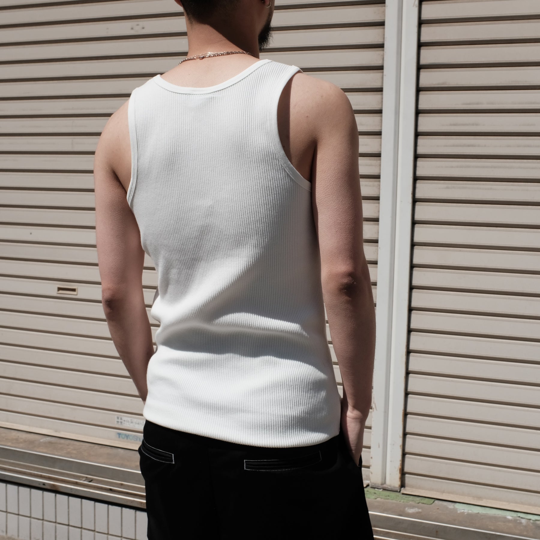 LUXENBURG / RIB TANK CHAIN PRINT CHALK WHITE