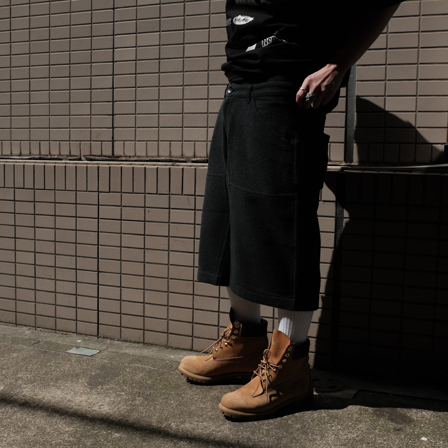 INTODUSK / TWEED EDGE REINFORCED SHORTS BLACK