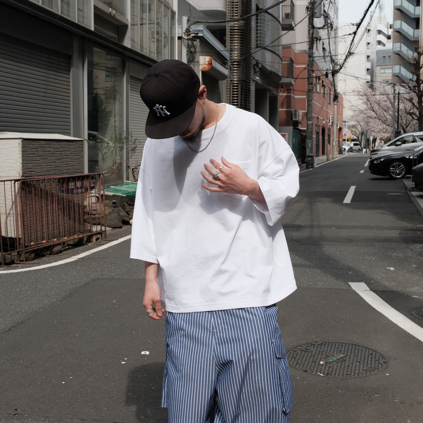 INTODUSK / OVERSIZED SS POCKET T WHITE