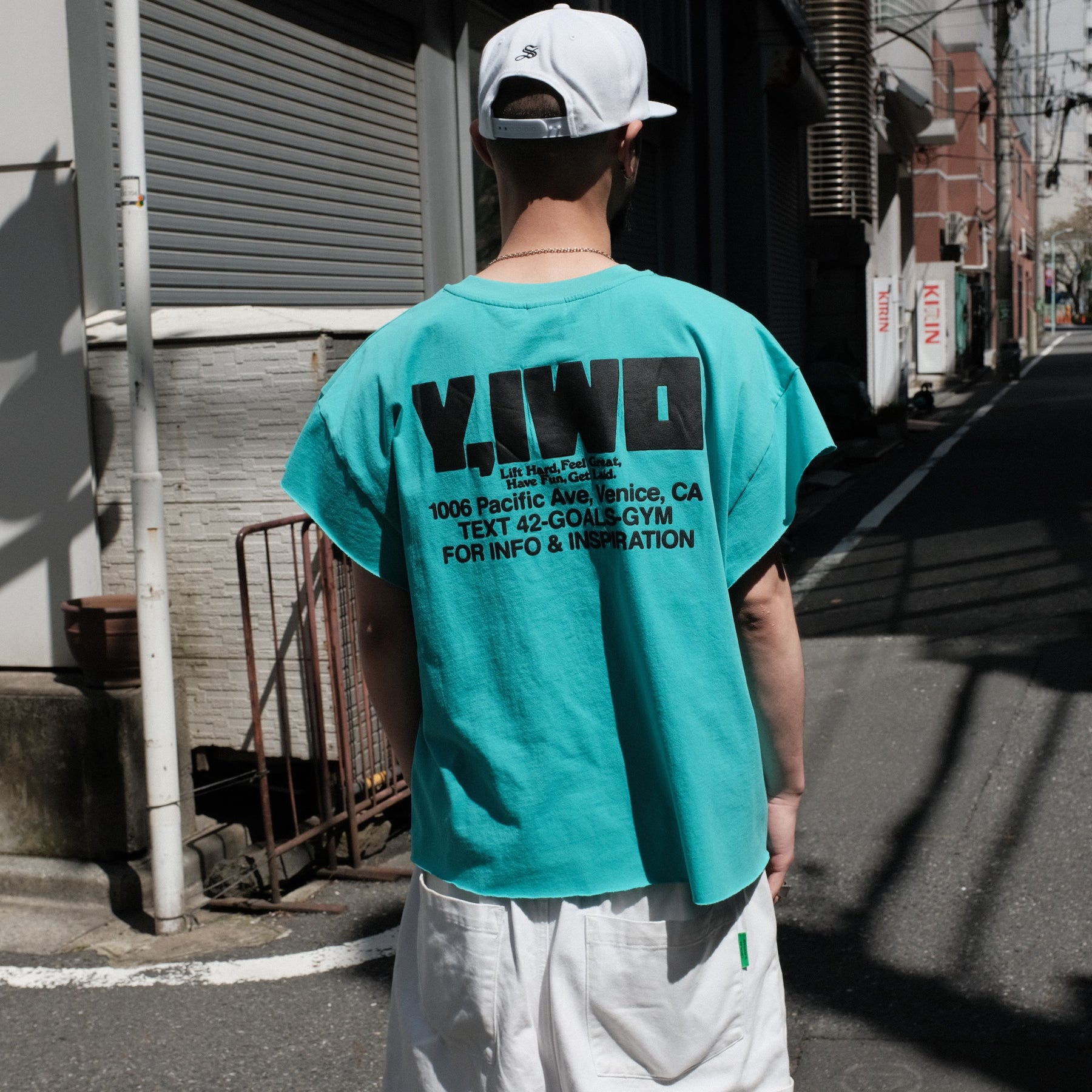Y,IWO / “Think Big” Cap Sleeve TEAL