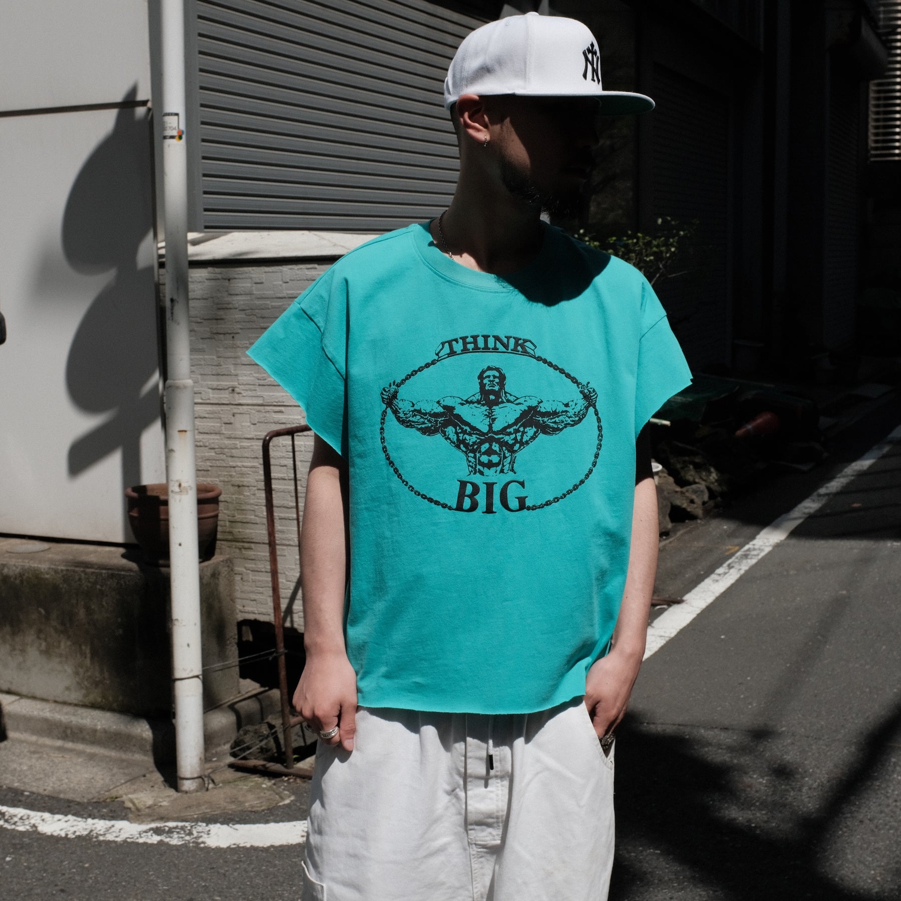 Y,IWO / “Think Big” Cap Sleeve TEAL