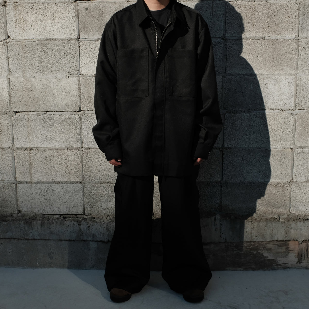 <span style="color: #f50b0b;">Last One</span> WILLY CHAVARRIA / ZIP PLACKET LS SHIRT RECYCTEX BLACK