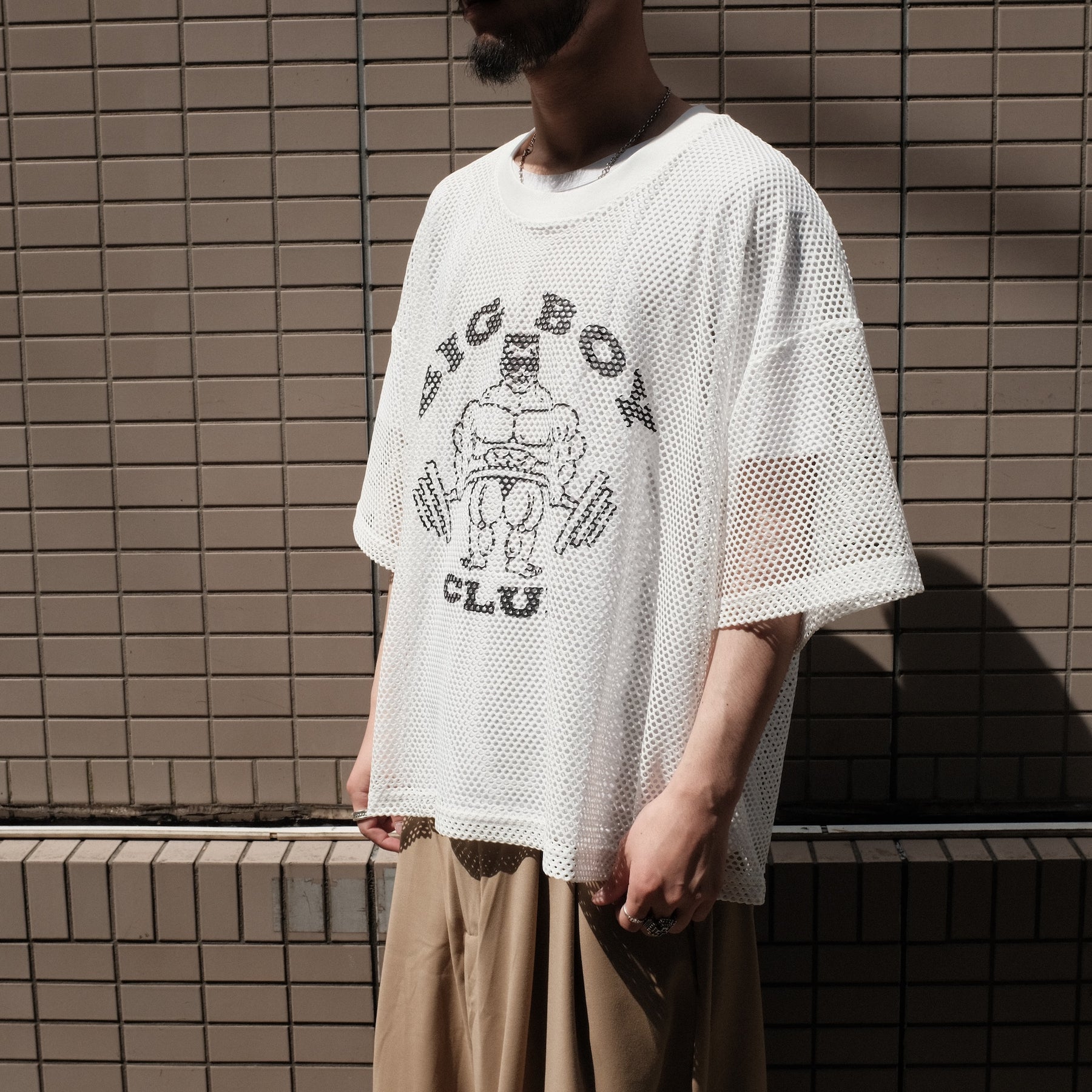 Y,IWO / Big Boy Club Mesh Box Tee WHITE