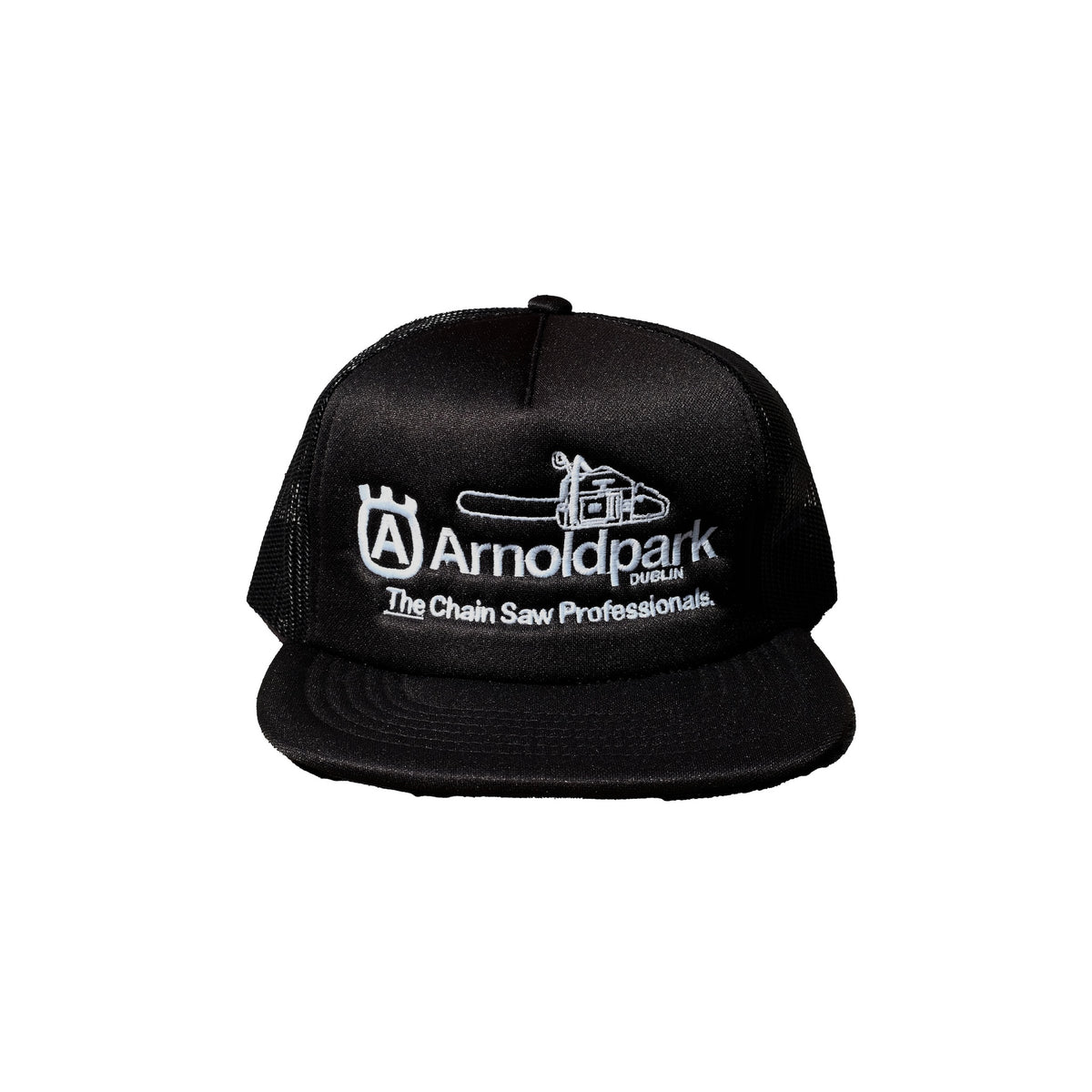 <span style="color: #f50b0b;">Last One</span> ARNOLD PARK STUDIOS / CHAINSAW LOGO TRUCKER CAP BLACK