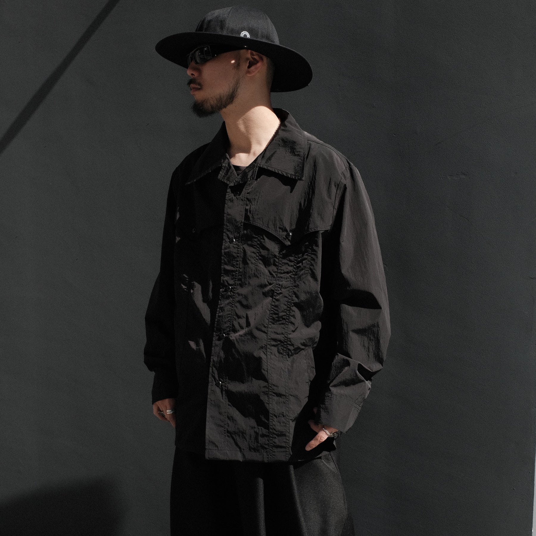 THE MAGUEY / NYLON WESTERN SHIRT BLACK