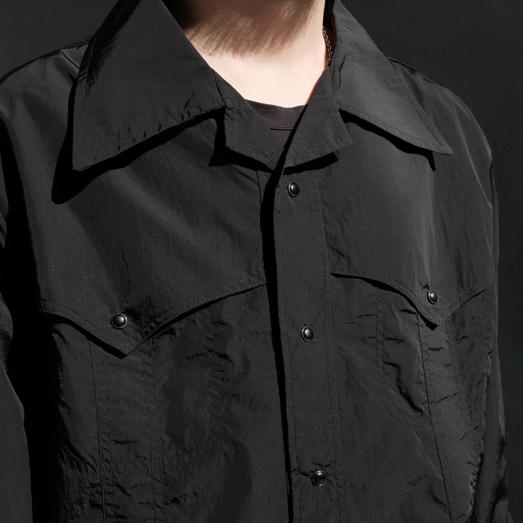 THE MAGUEY / NYLON WESTERN SHIRT BLACK