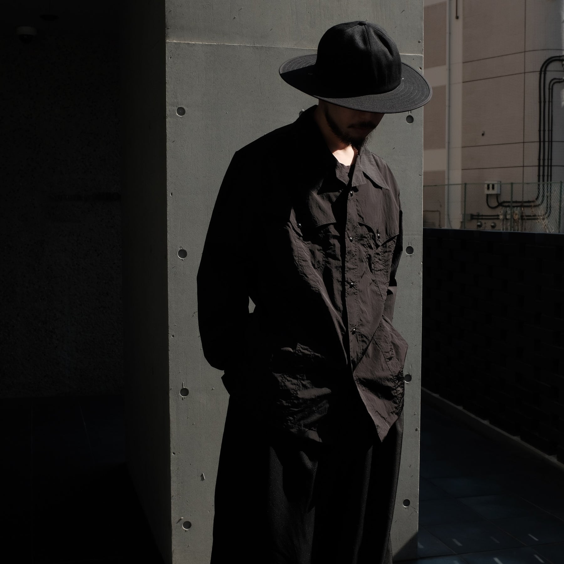 THE MAGUEY / NYLON WESTERN SHIRT BLACK