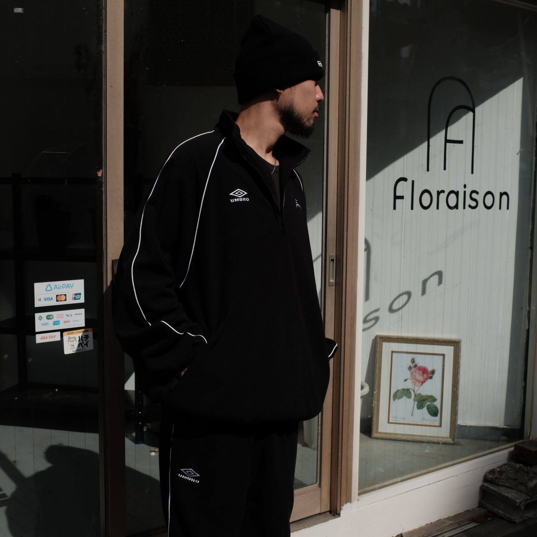 <span style="color: #f50b0b;">Last One</span> Grand Collection × UMBRO / MICRO FLEECE QUARTER ZIP BLACK