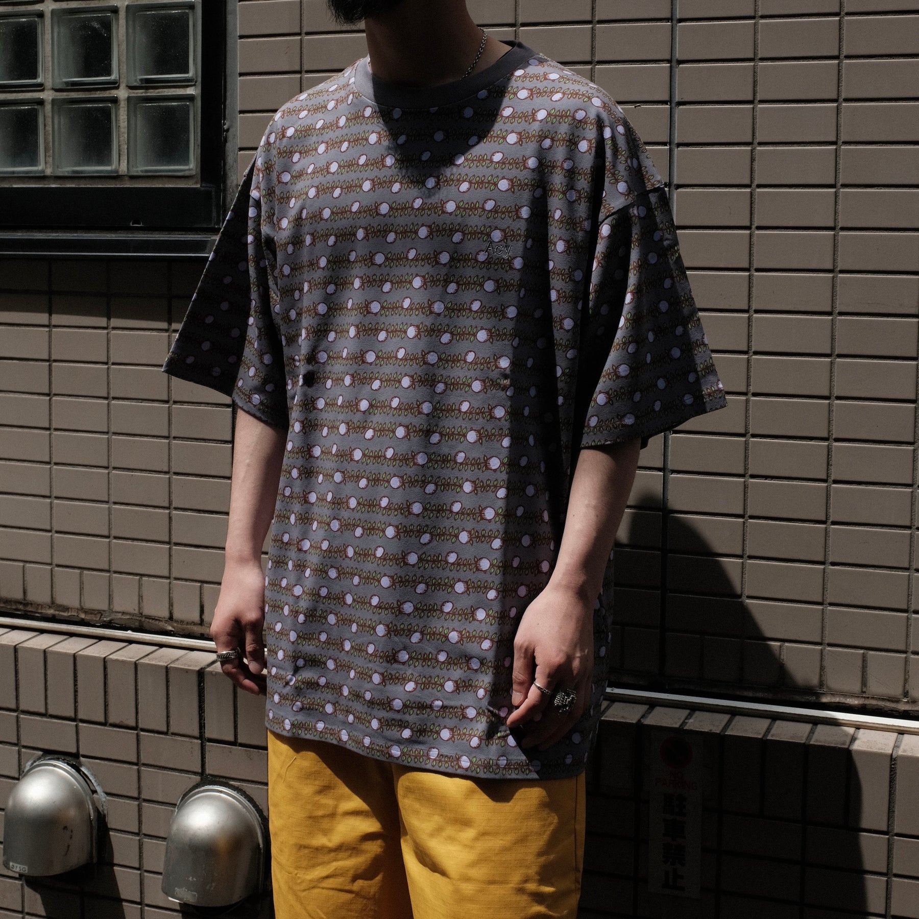 <span style="color: #f50b0b;">Last One</span> Acy / MI PATTURN TEE L.BLACK
