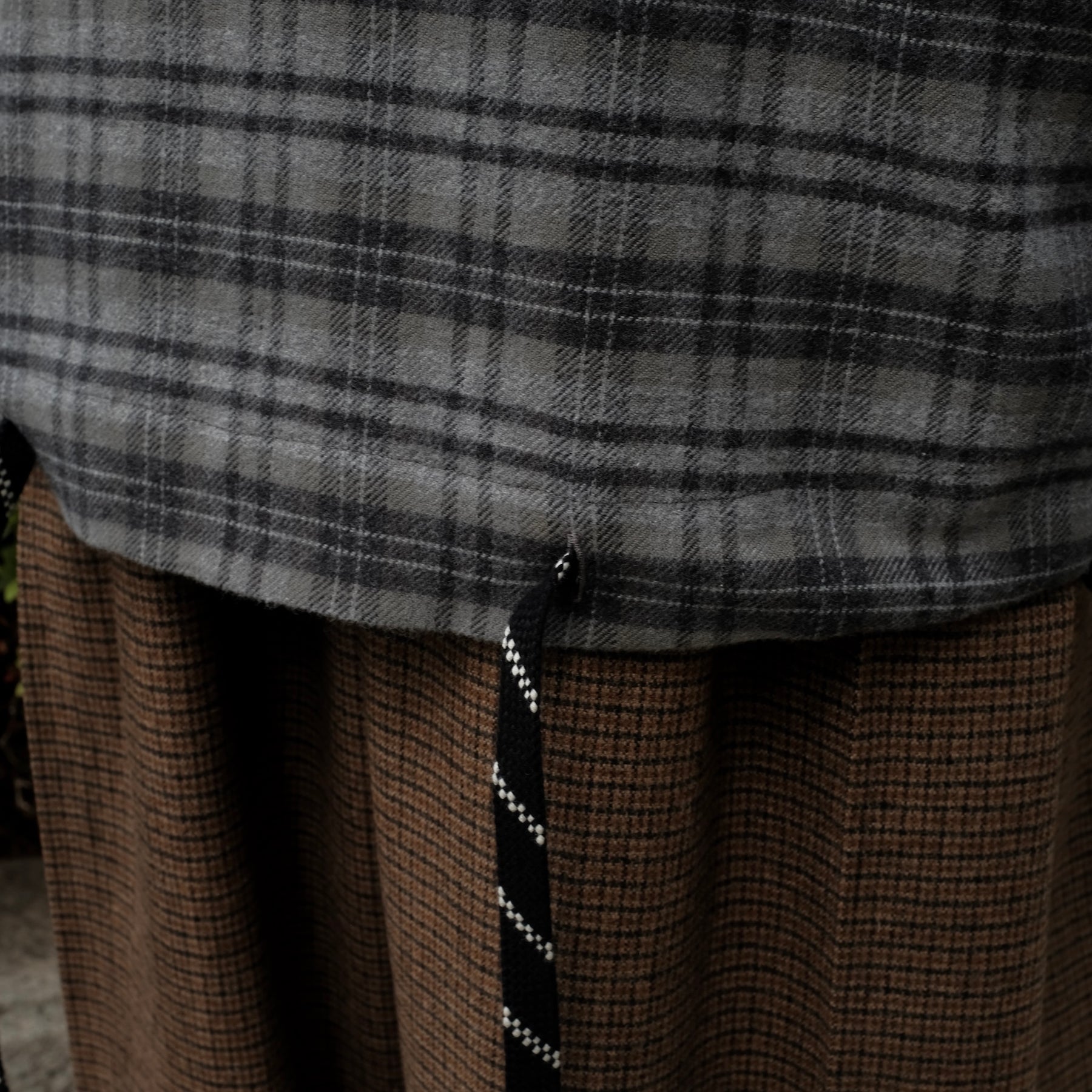 Martine Rose / HOODED SHIRT GREY CHECK
