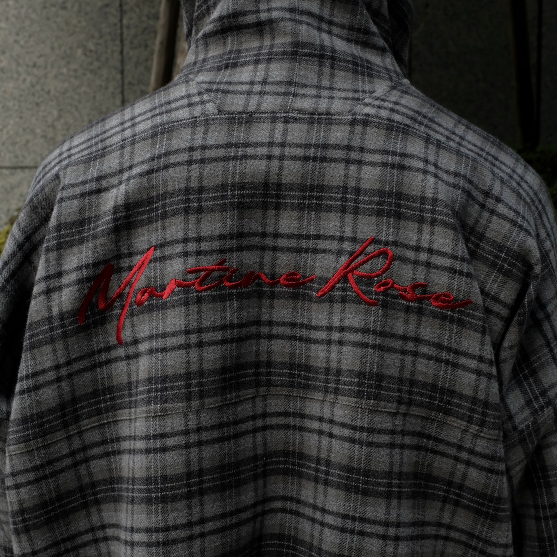 Martine Rose / HOODED SHIRT GREY CHECK