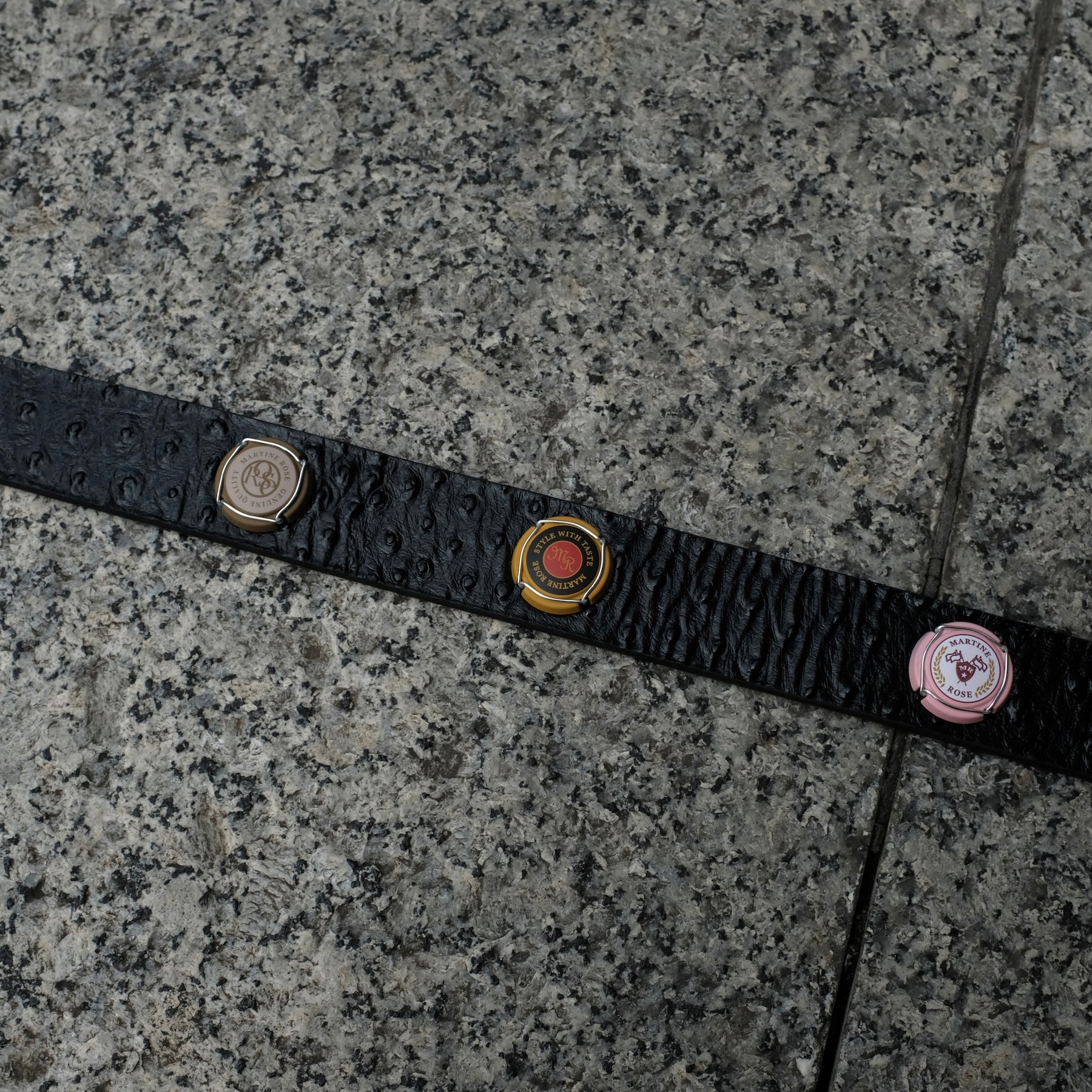 Martine Rose / CHAMPAGNE CAP CLASSIC BELT BLACK