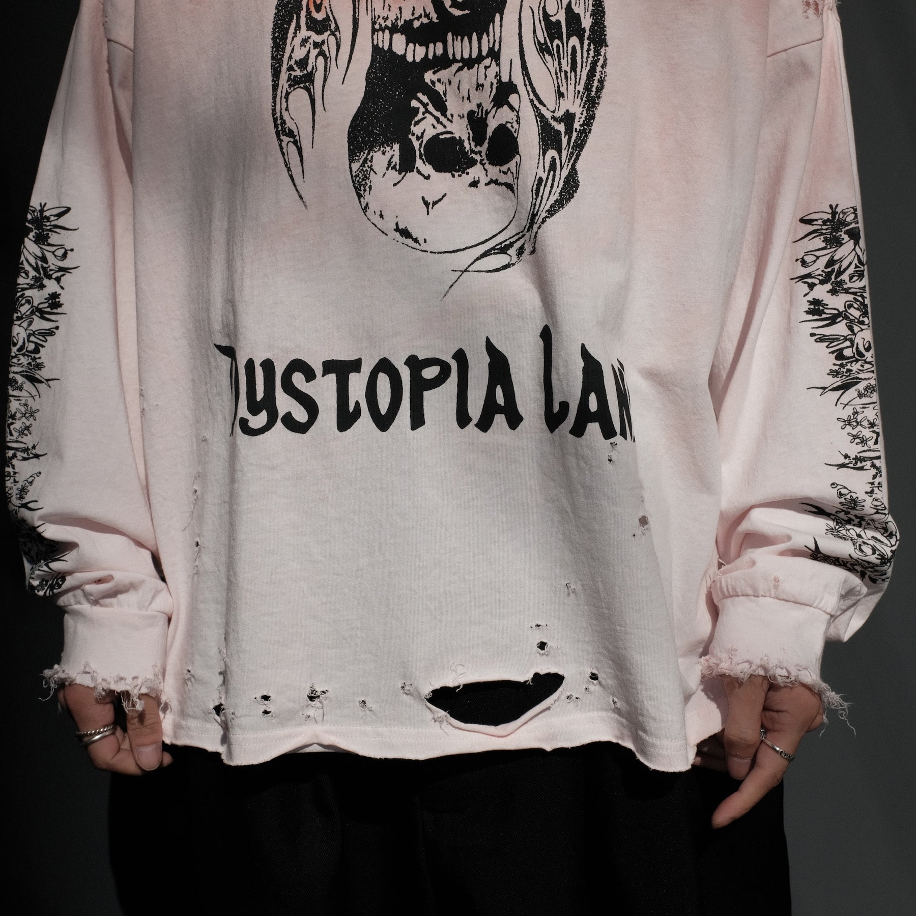 TEPPEI FURUYAMA / LS T SKULL & FLOWER RED