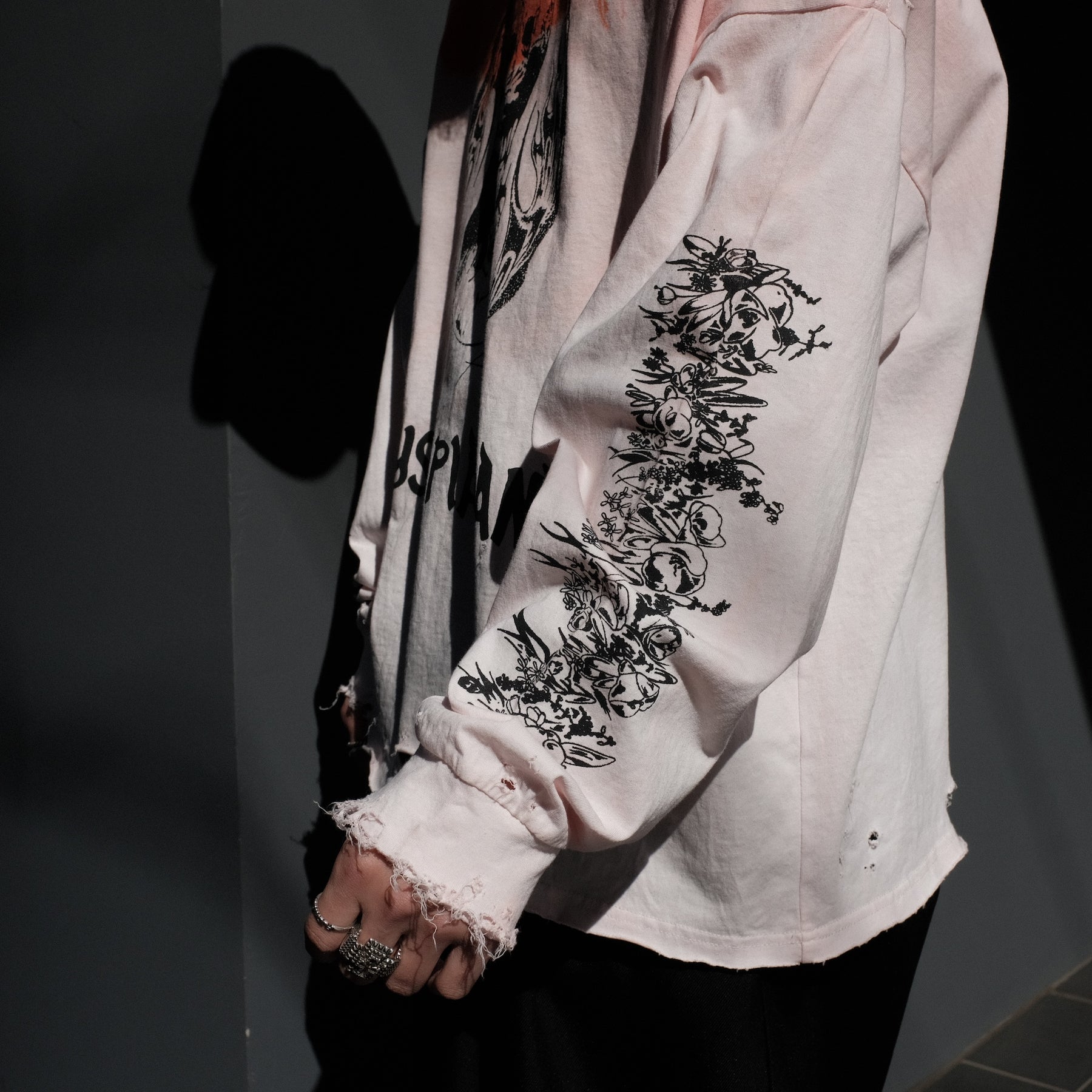 TEPPEI FURUYAMA / LS T SKULL & FLOWER RED
