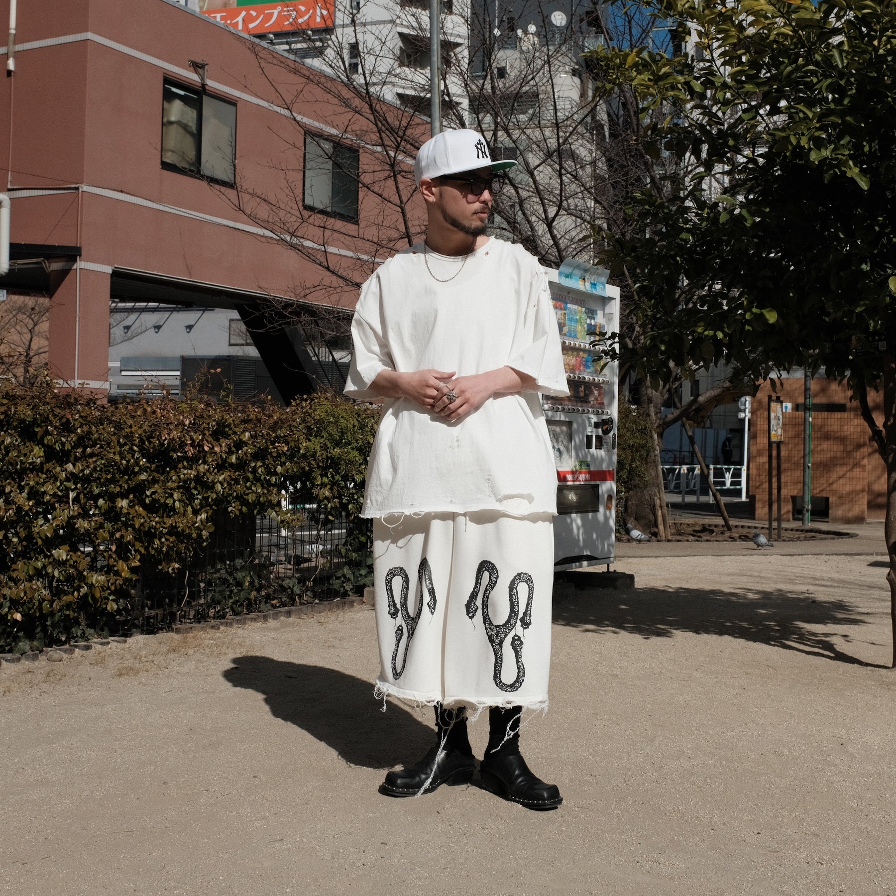 TEPPEI FURUYAMA / CRASH LOOSE FIT T-SHIRT WHITE