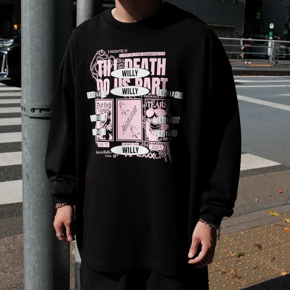 <span style="color: #f50b0b;">Last One</span> WILLY CHAVARRIA / TILL DEATH + FLYERS LS BUFFALO T SOLID BLACK
