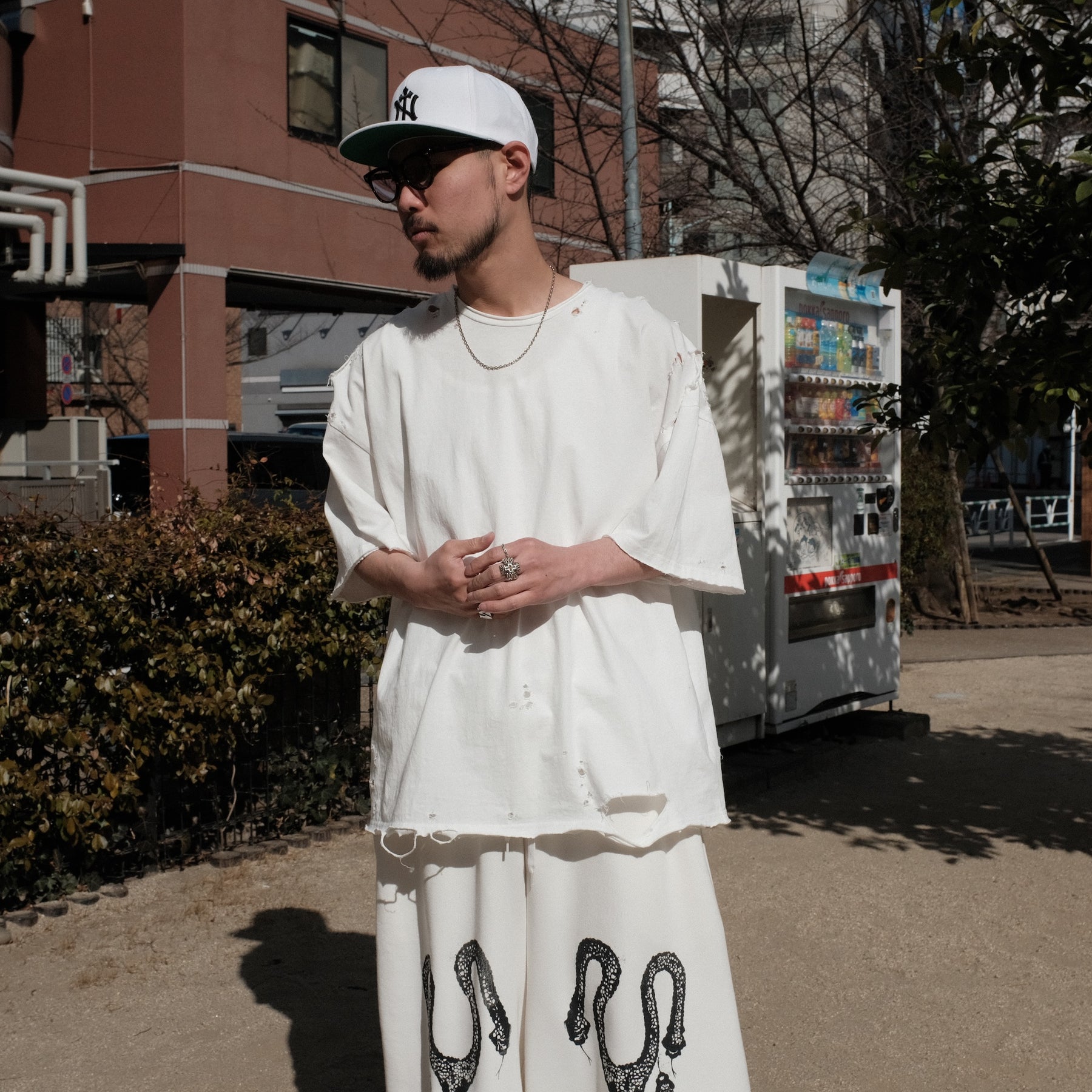 TEPPEI FURUYAMA / CRASH LOOSE FIT T-SHIRT WHITE