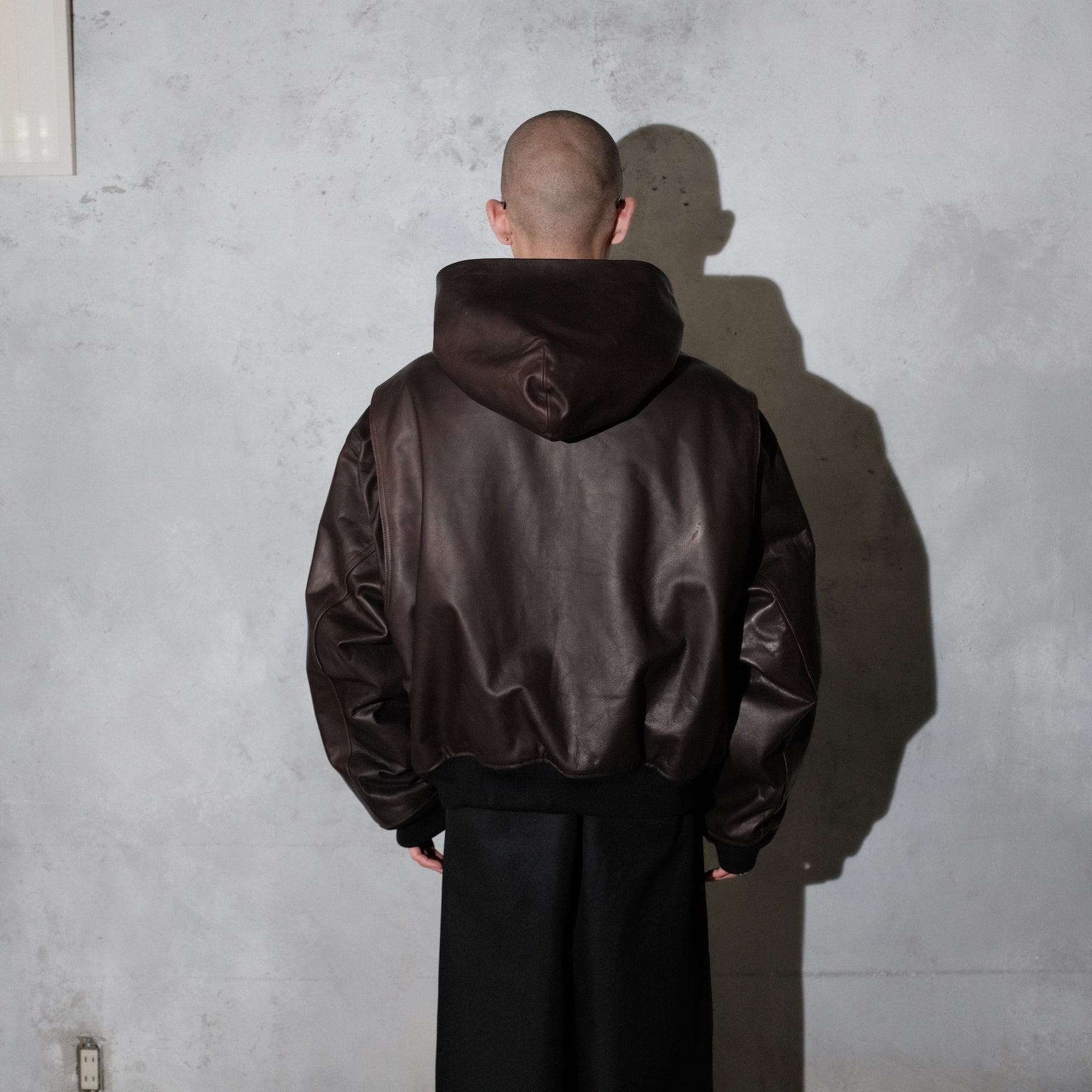 <span style="color: #f50b0b;">Last One</span> ROTOL / LEATHER BOMBER JACKET BLACK