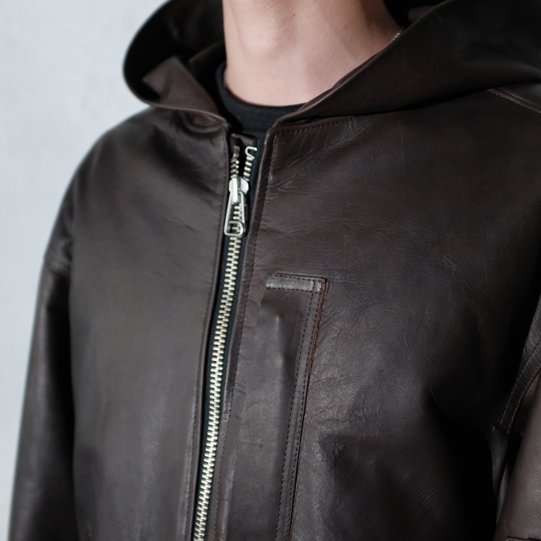 <span style="color: #f50b0b;">Last One</span> ROTOL / LEATHER BOMBER JACKET BLACK
