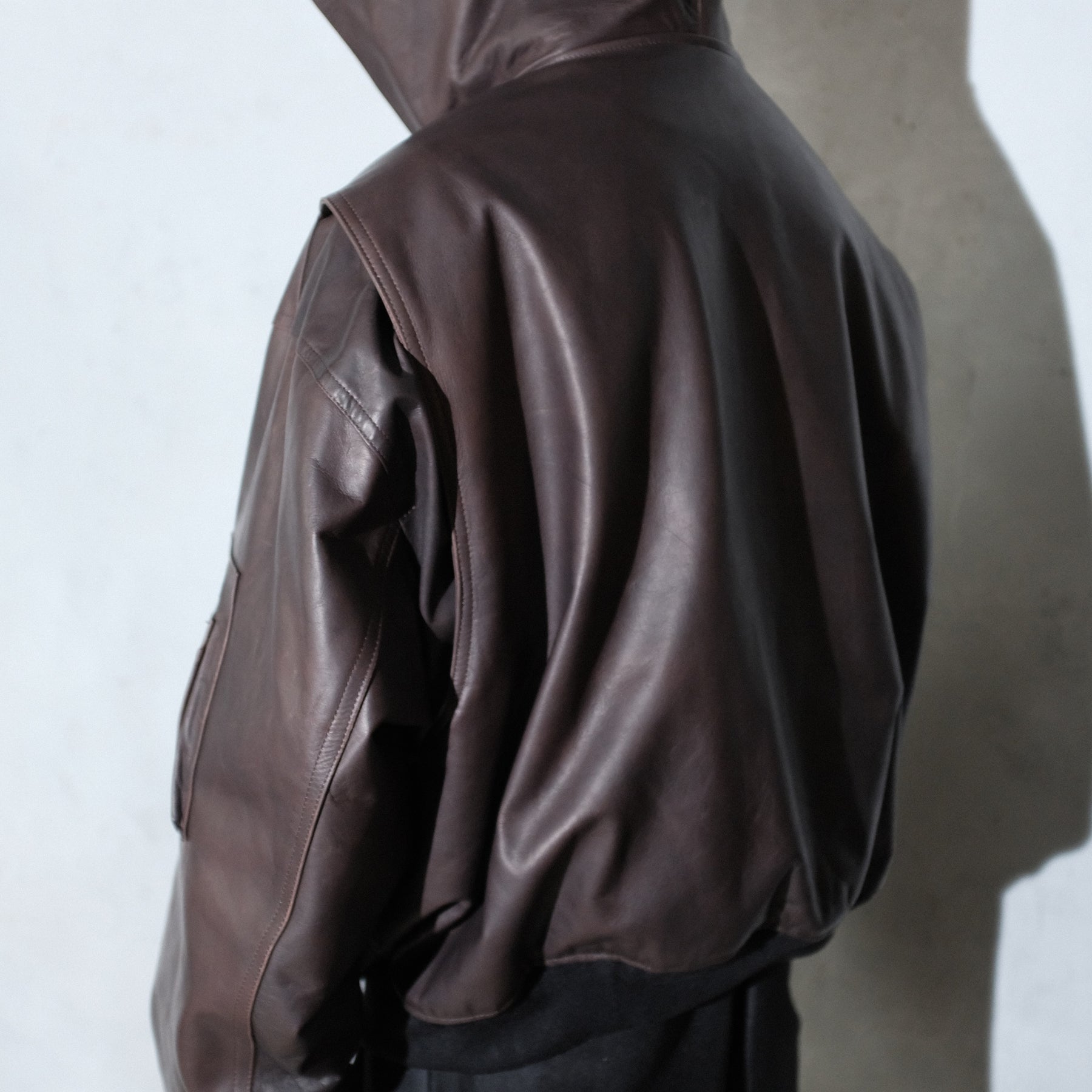 <span style="color: #f50b0b;">Last One</span> ROTOL / LEATHER BOMBER JACKET BLACK