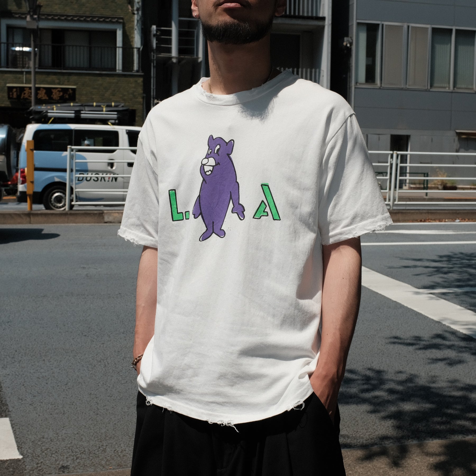 <span style="color: #ff2a00;">Last One</span> TEPPEI FURUYAMA / HALF SLEEVE T-SHIRT LA BEAR PURPLE
