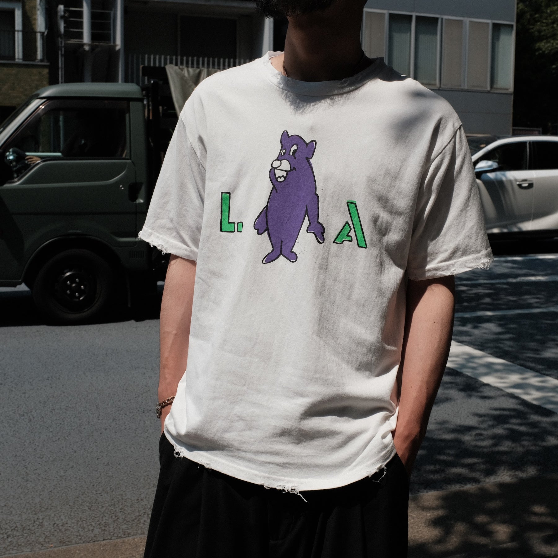 <span style="color: #ff2a00;">Last One</span> TEPPEI FURUYAMA / HALF SLEEVE T-SHIRT LA BEAR PURPLE