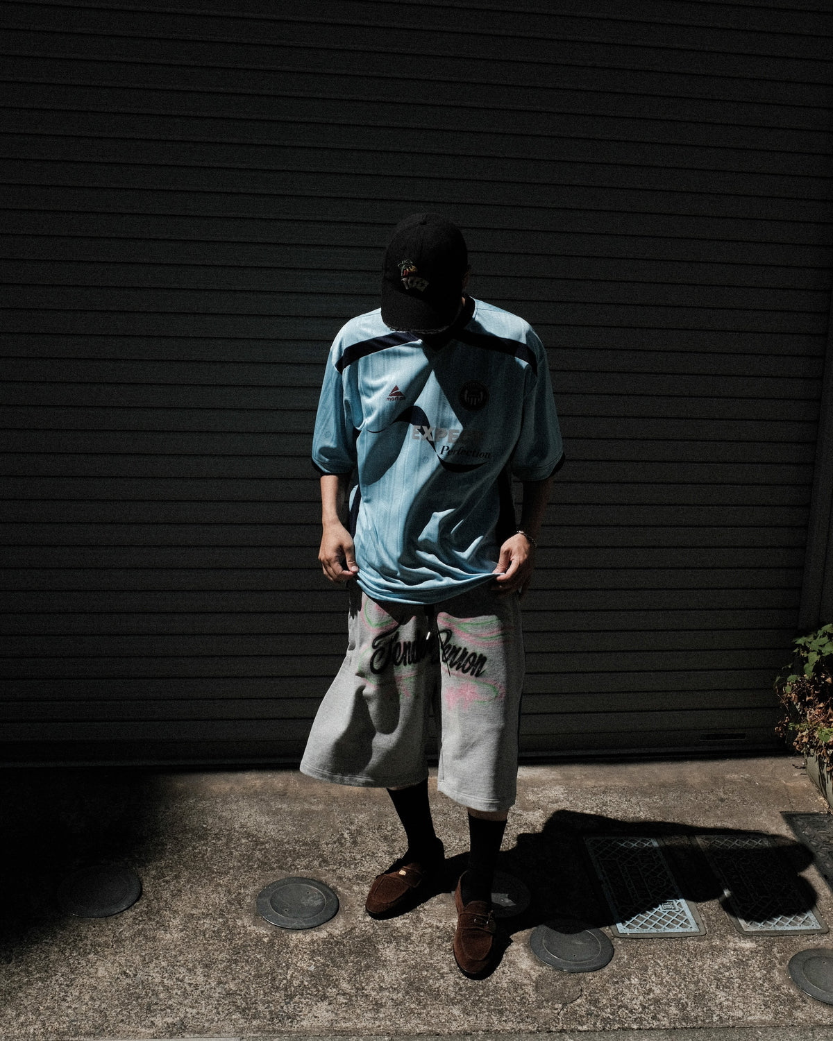 TENDER PERSON / AIRBRUSHED HARF SWEAT PANTS GREY